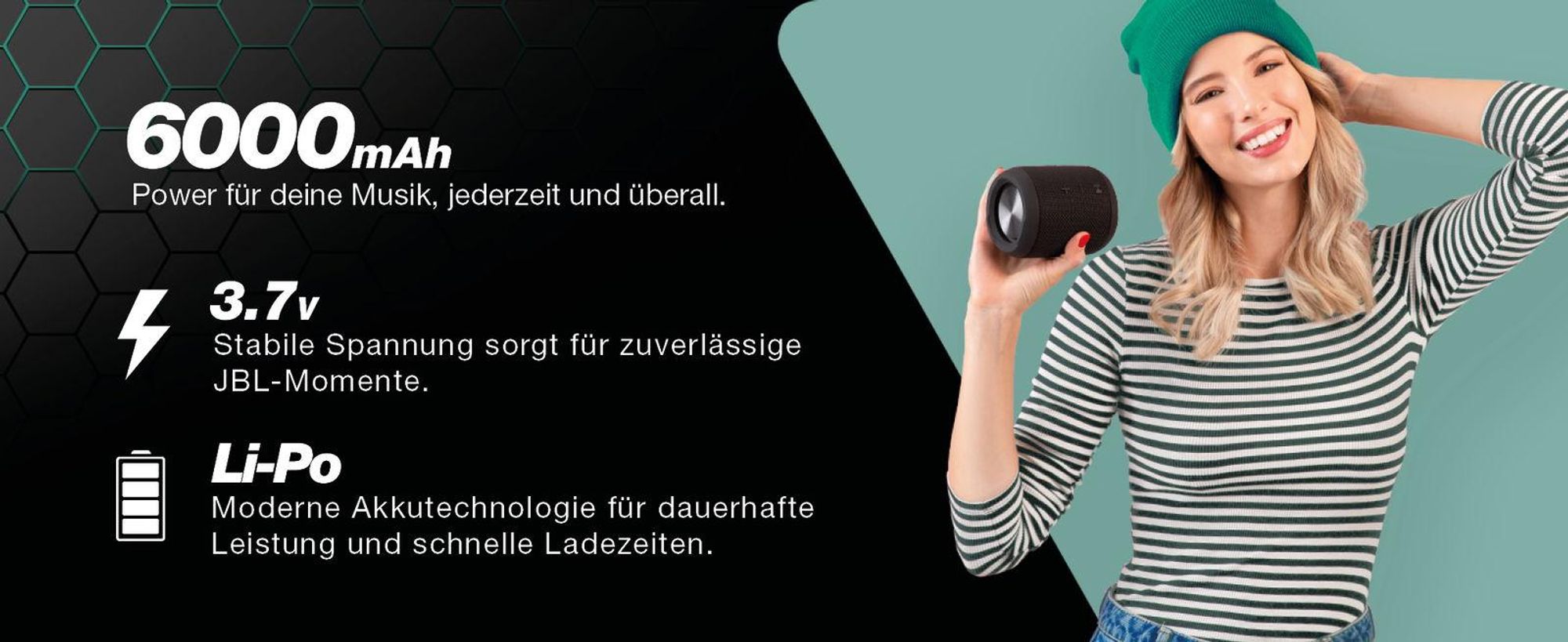 CELLONIC 1x Akku für Lautsprecher Kompatibel mit JBL Charge 2 Plus, Charge 1 Plus, GSP1029102 - (6000mAh, 3.7V)