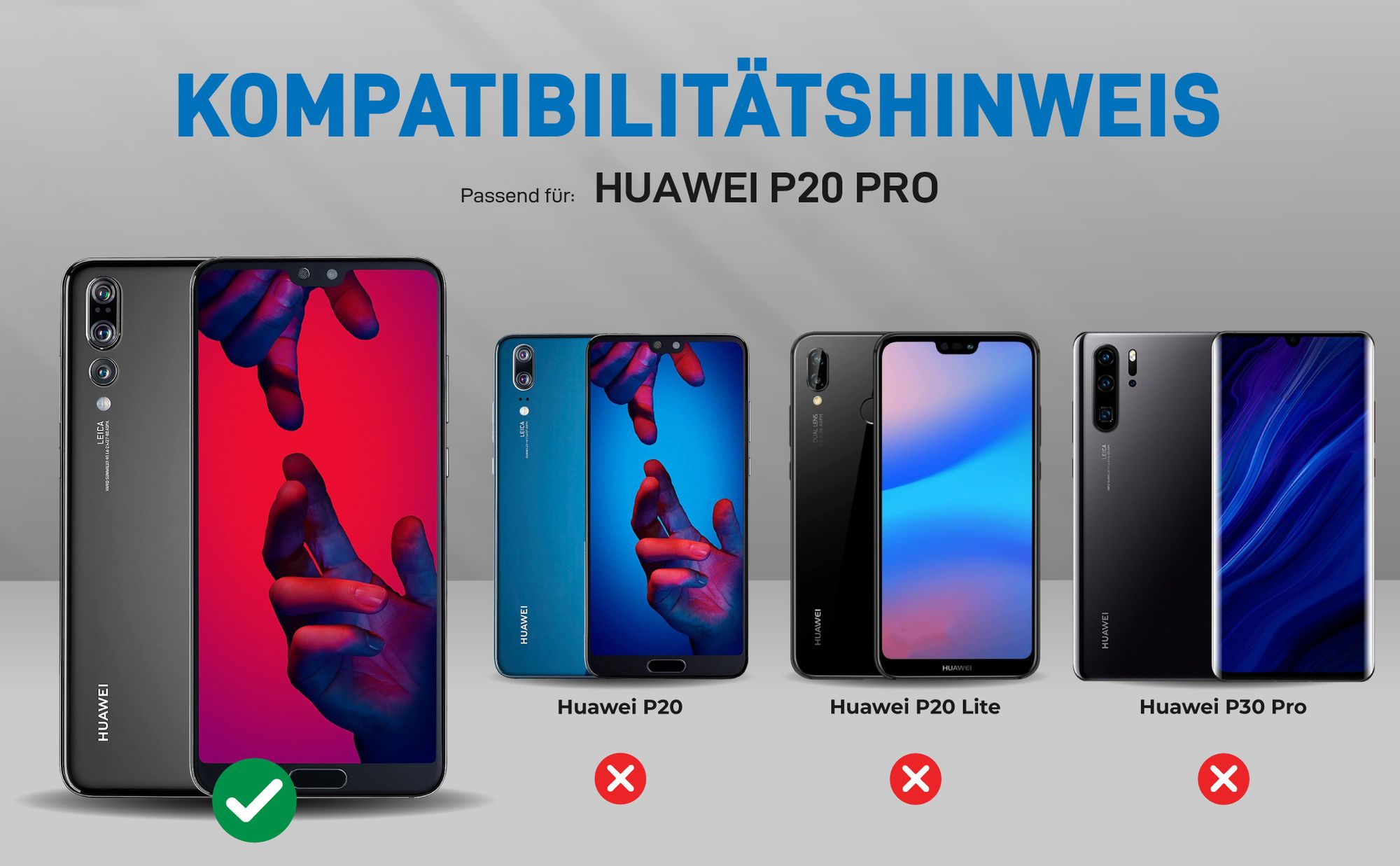 Kompatibilitätshinweise Hülle für Huawei P20 Pro