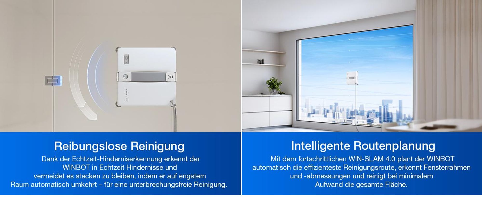 ECOVACS WINBOT Mini 2 Fensterputzroboter mit 1L Original Fensterreinigungsflüssigkeit, Smarte Navigation, 6 App-Modi, 10-Stufiges Sicherheitssystem