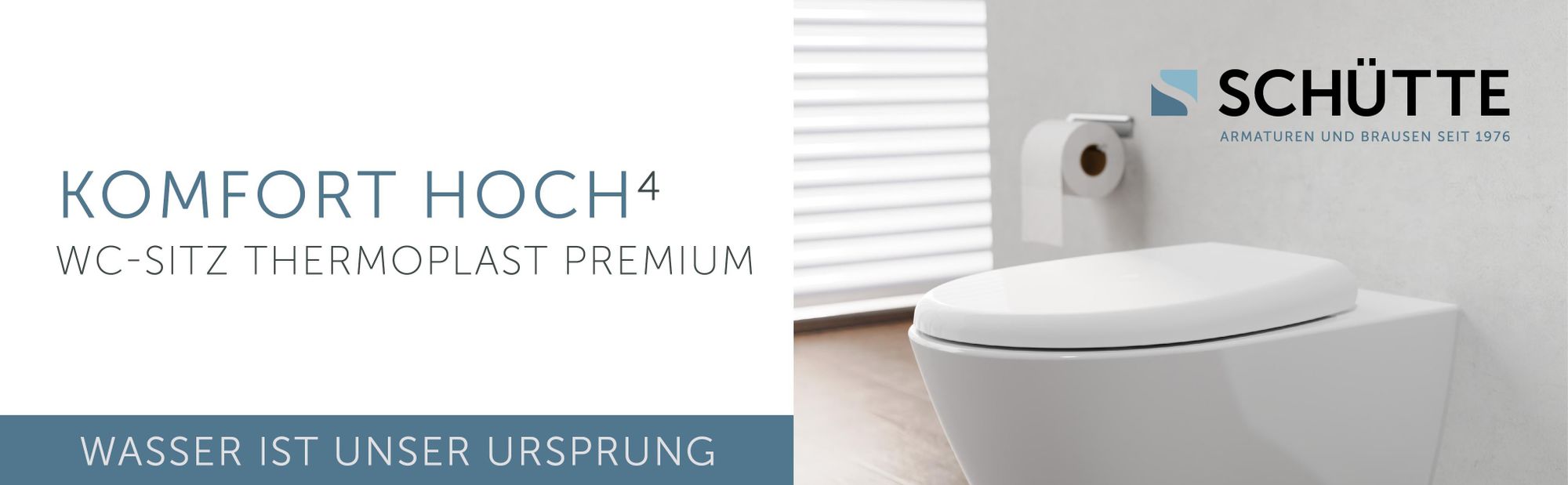SCHÜTTE Thermoplast WC-Sitz WHITE, PREMIUM, mit Absenkautomatik und Schnellverschluss