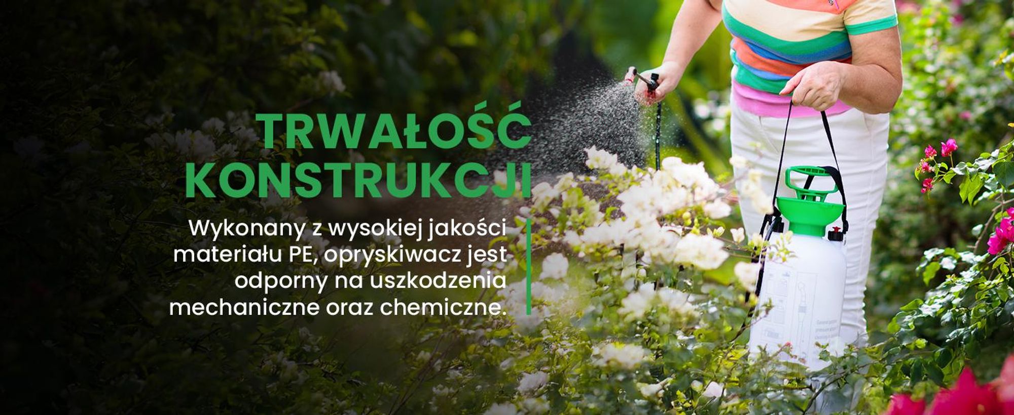 Opryskiwacz ciśnieniowy pięciolitrowy z regulowaną dyszą do roślin krzewów 3,2 bar