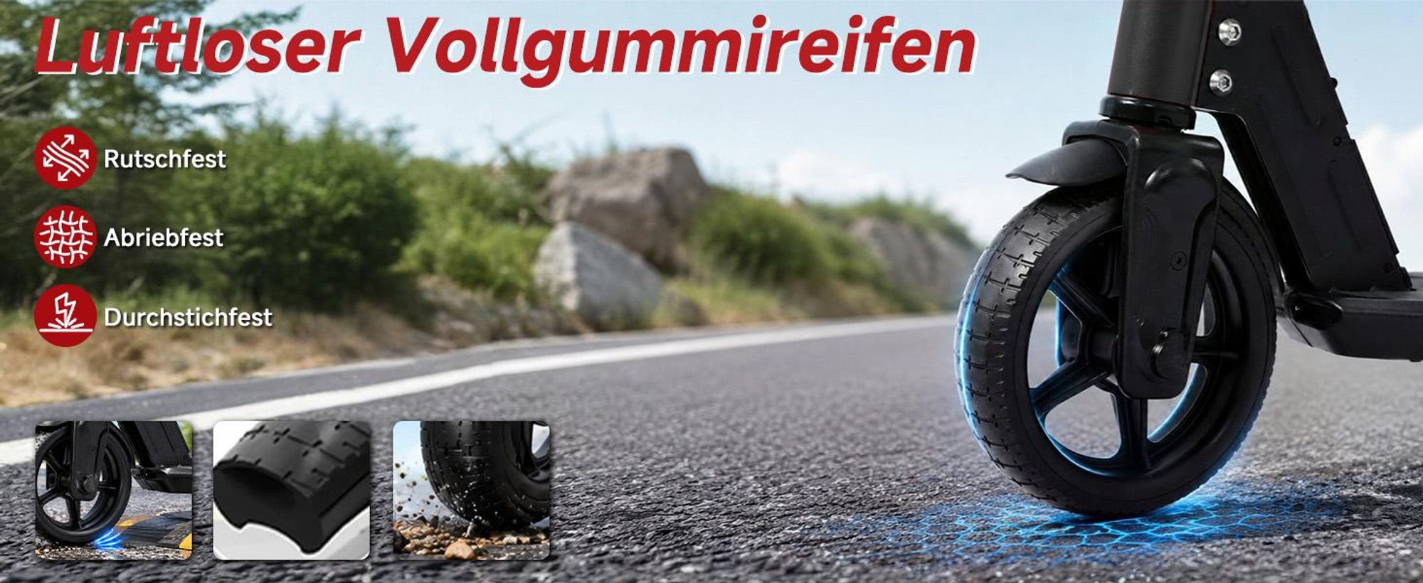 Kinder Elektroroller, 150W E-Scooter für Kinder, 16 km/h Kinderroller mit LED-Anzeige, RGB-Licht, Frontlicht, Doppelbremse, klappbar, 6,3 Zoll Vollgum