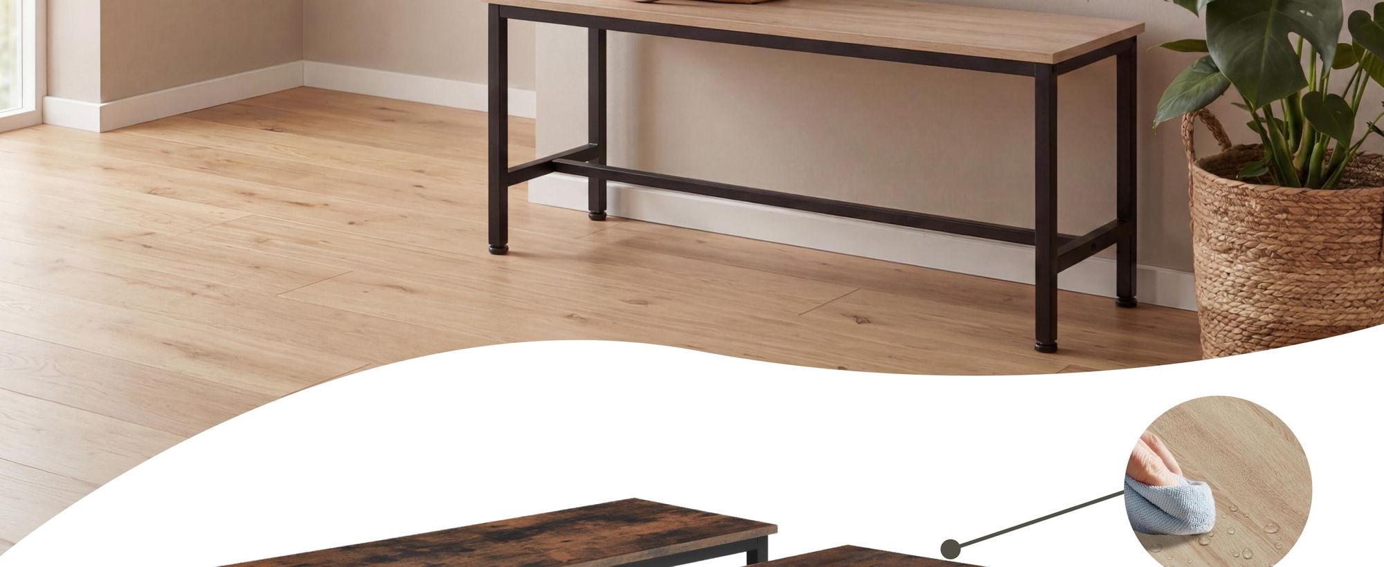 tectake® 2er Set Sitzbank Fairfield 108 x 32,5 x 50 cm