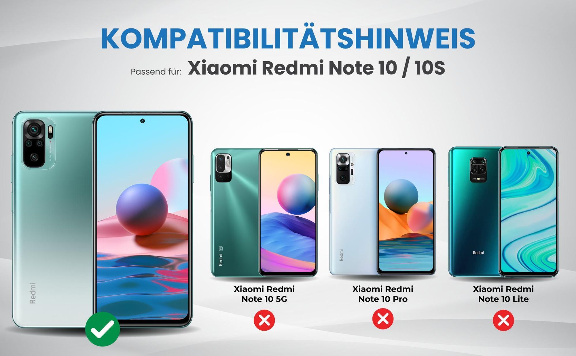 Kompatibilitätshinweise Hülle für Xiaomi Redmi Note 10