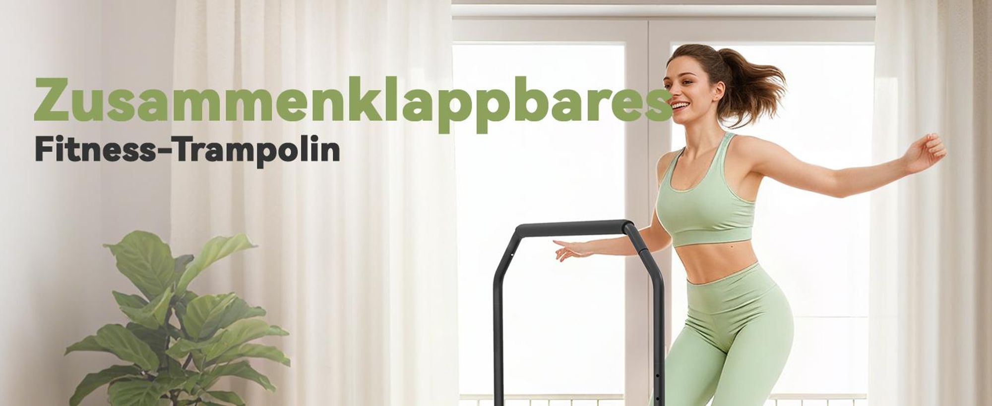SPORTNOW Fitness Trampolin klappbar Ø122cm Mini Trampoline mit 5 Handgriffstufen