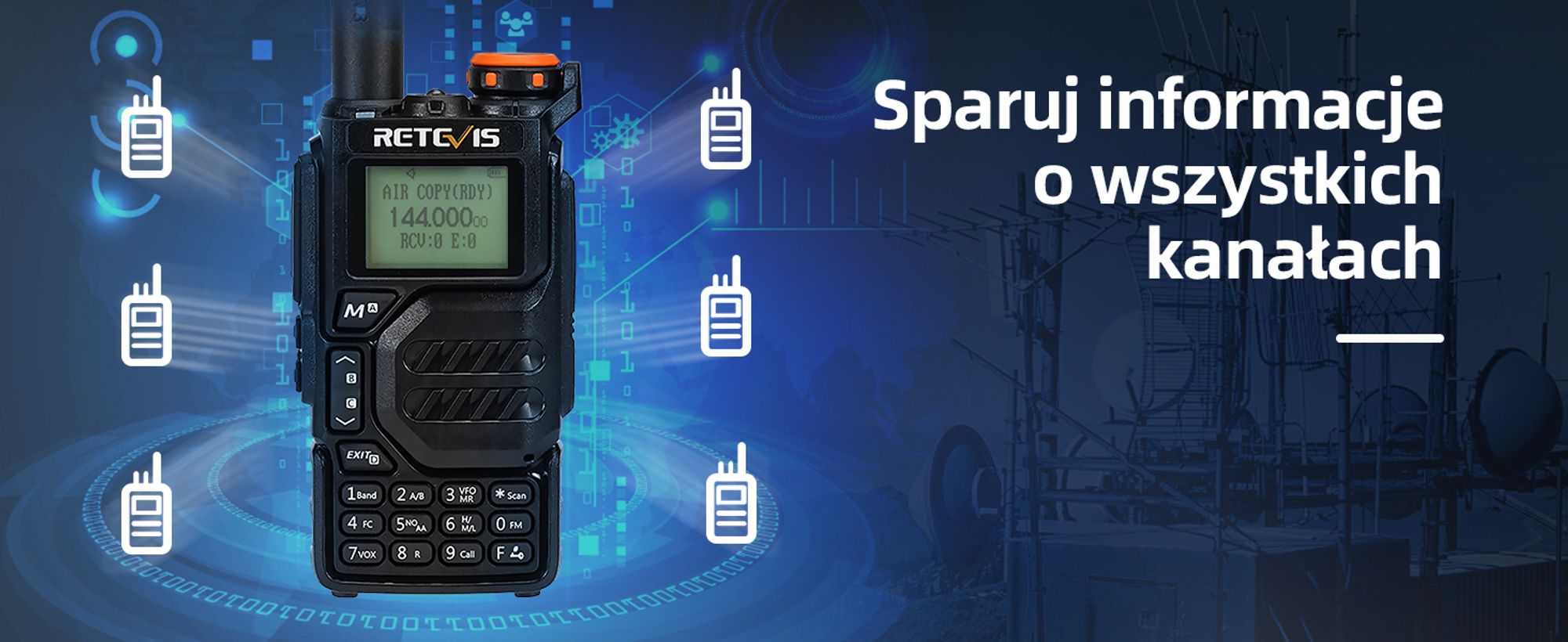 Radiotelefon amatorski Retevis RA79, radiotelefon nasobny o mocy 5 W, akumulator 1400 mAh do polowań, podróży, wędrówek, radiotelefon dalekiego zasięgu (1 szt.)
