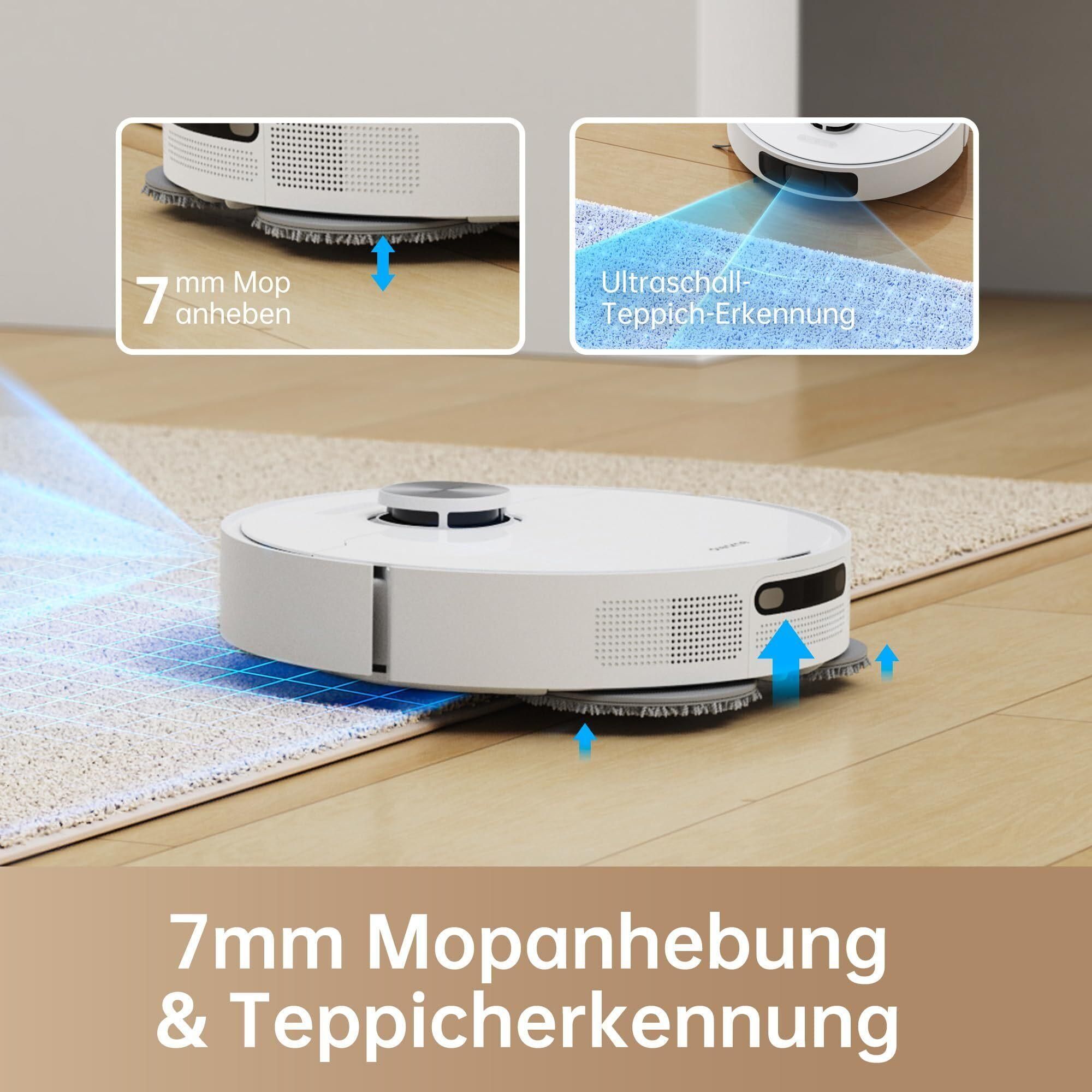 Dreame L10 Prime staubsauger roboter mit wischfunktion,selbstreinigendem Wischmopp,LDS-Navigation,4000 Pa Saugleistung, selbstreinigend, Weiß