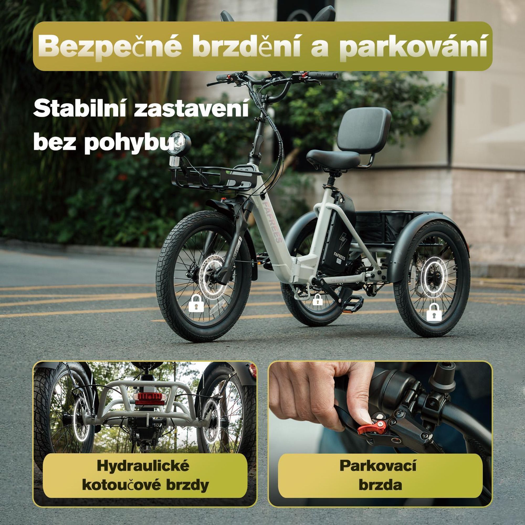 Elektrokolo FAFREES F20 Mate II - Motor 250W Baterie 48V25AH 20 Palce Pneumatiky Hydraulická kotoučová brzda - Armádní zelená