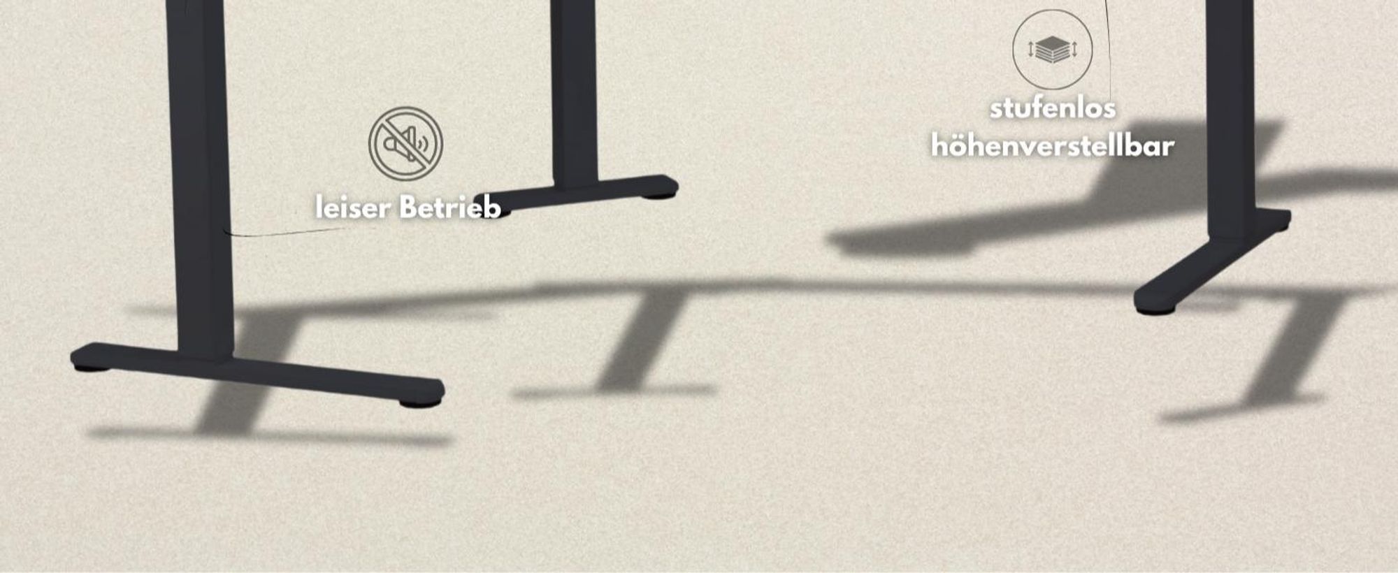 Albatros höhenverstellbares Schreibtisch Tischgestell elektrisch | LIFT S5 Schwarz | Gestell, Tischbeine, Tischfüße Metall | Display | 120Kg belastbar