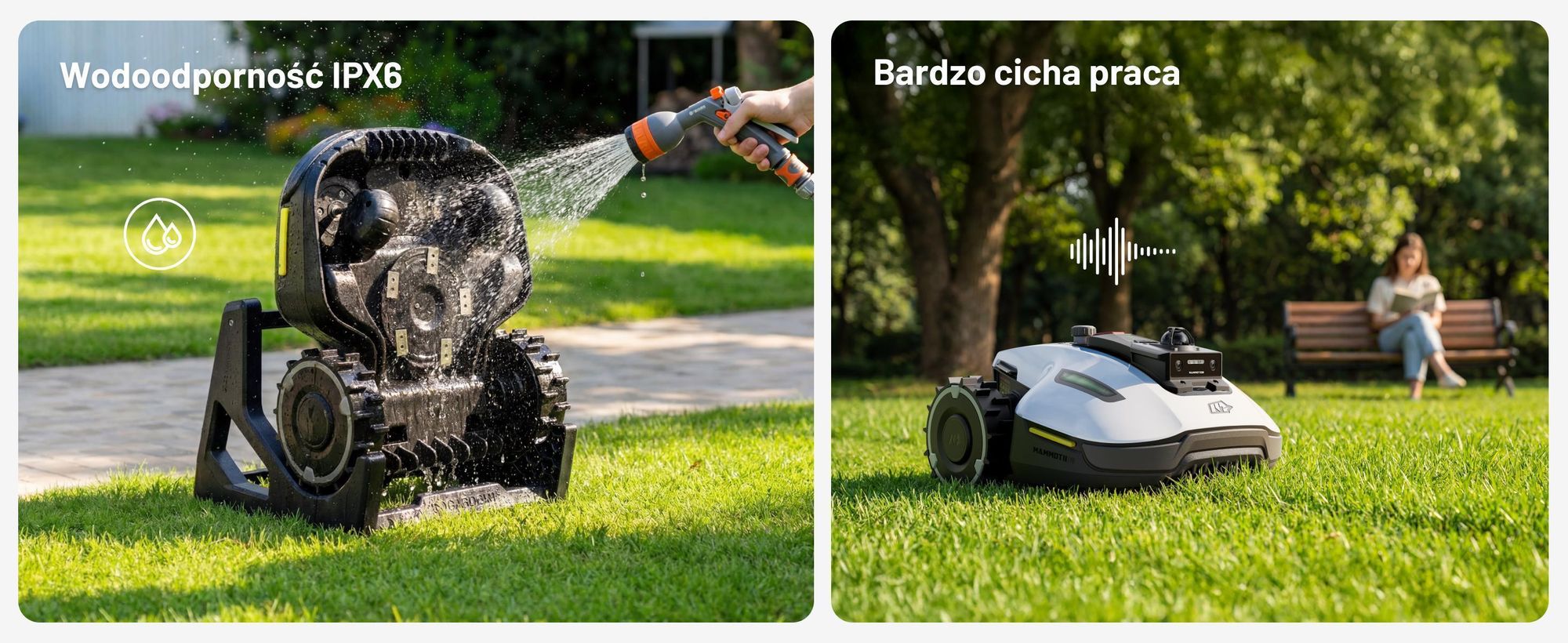 Robotická sekačka Mammotion YUKA Mini 2 1000 s garáží a mycím stojanem, do 1000 m², DropMow, auto mapování, sečení okrajů, APP