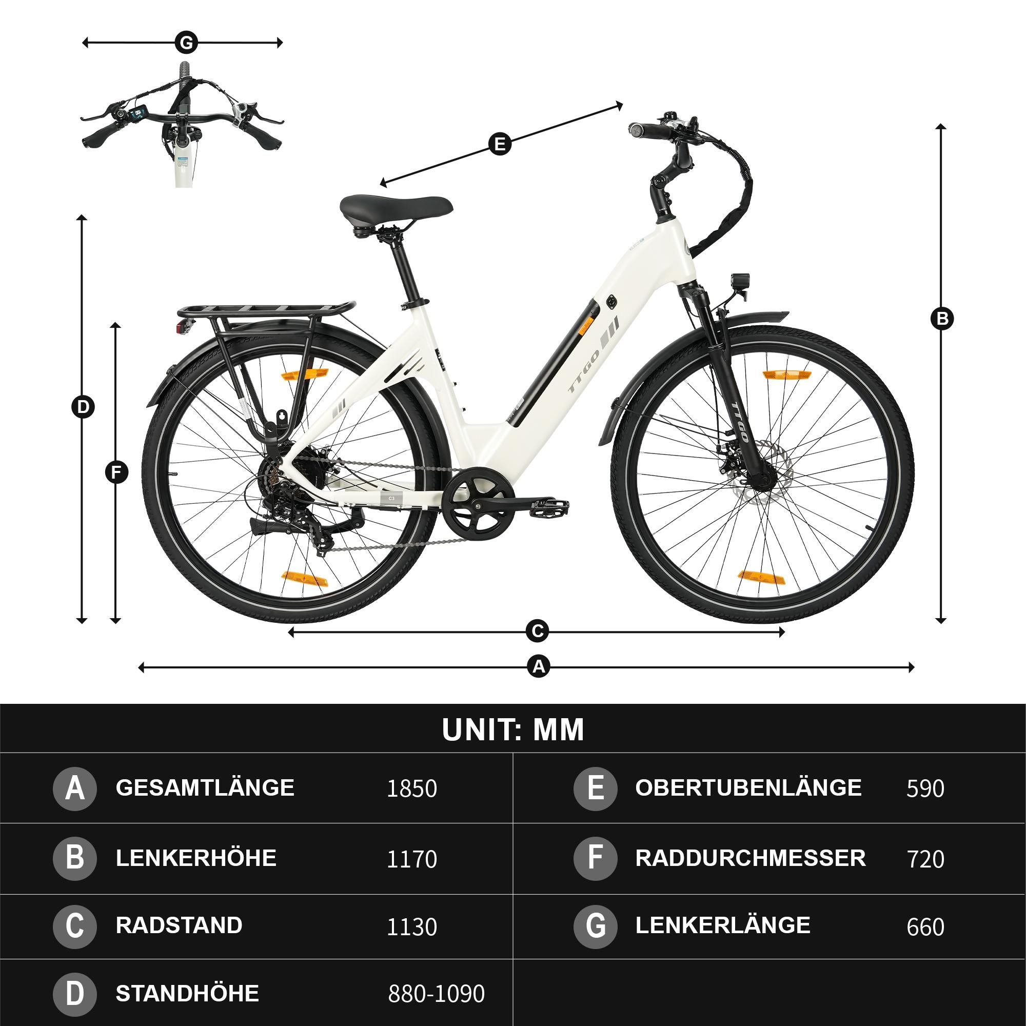18Ah 28Zoll E-Bike, Elektrofahrrad E-Cityrad E-Bikes & E-HollandräderPedelec Unisex 7Gang E-Citybike 25KM/H für Damen und Herren Wasserdicht IP54 2026