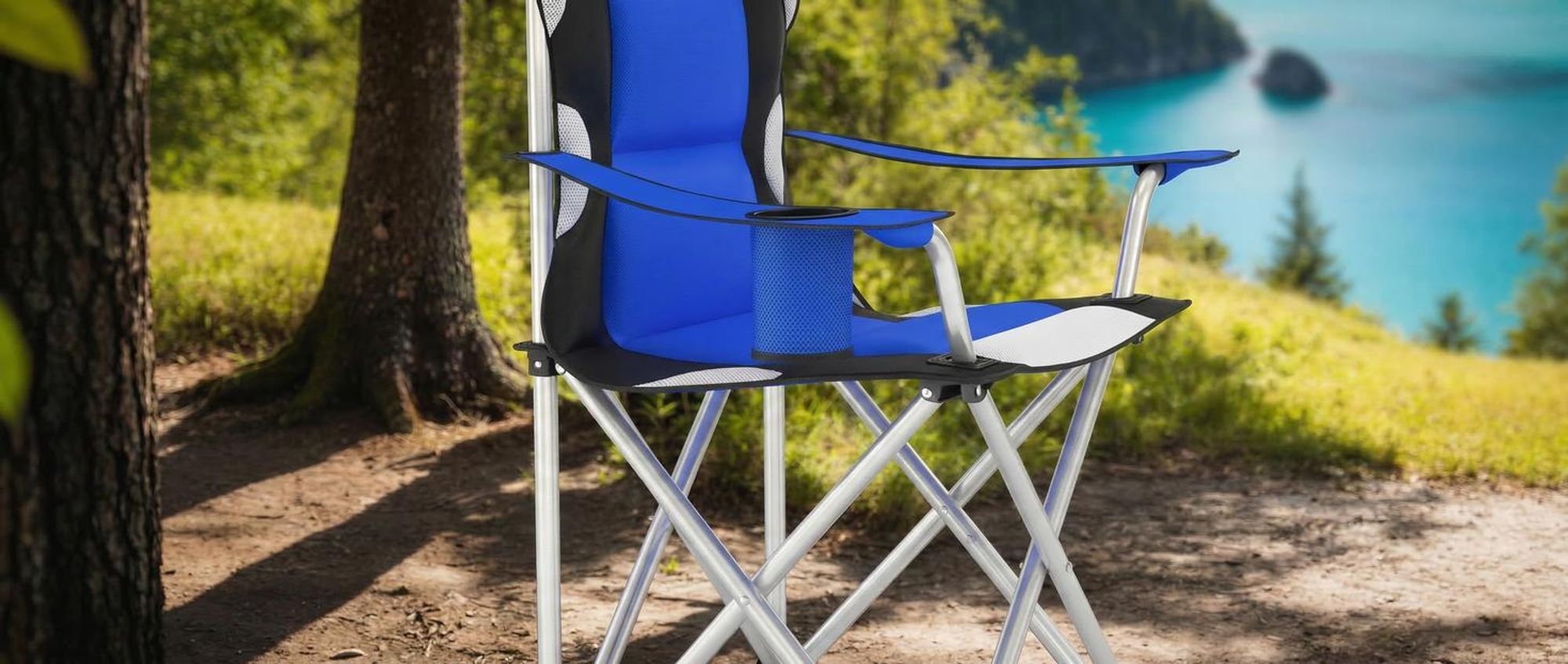 tectake® Campingstuhl 60 x 88 x 110 cm