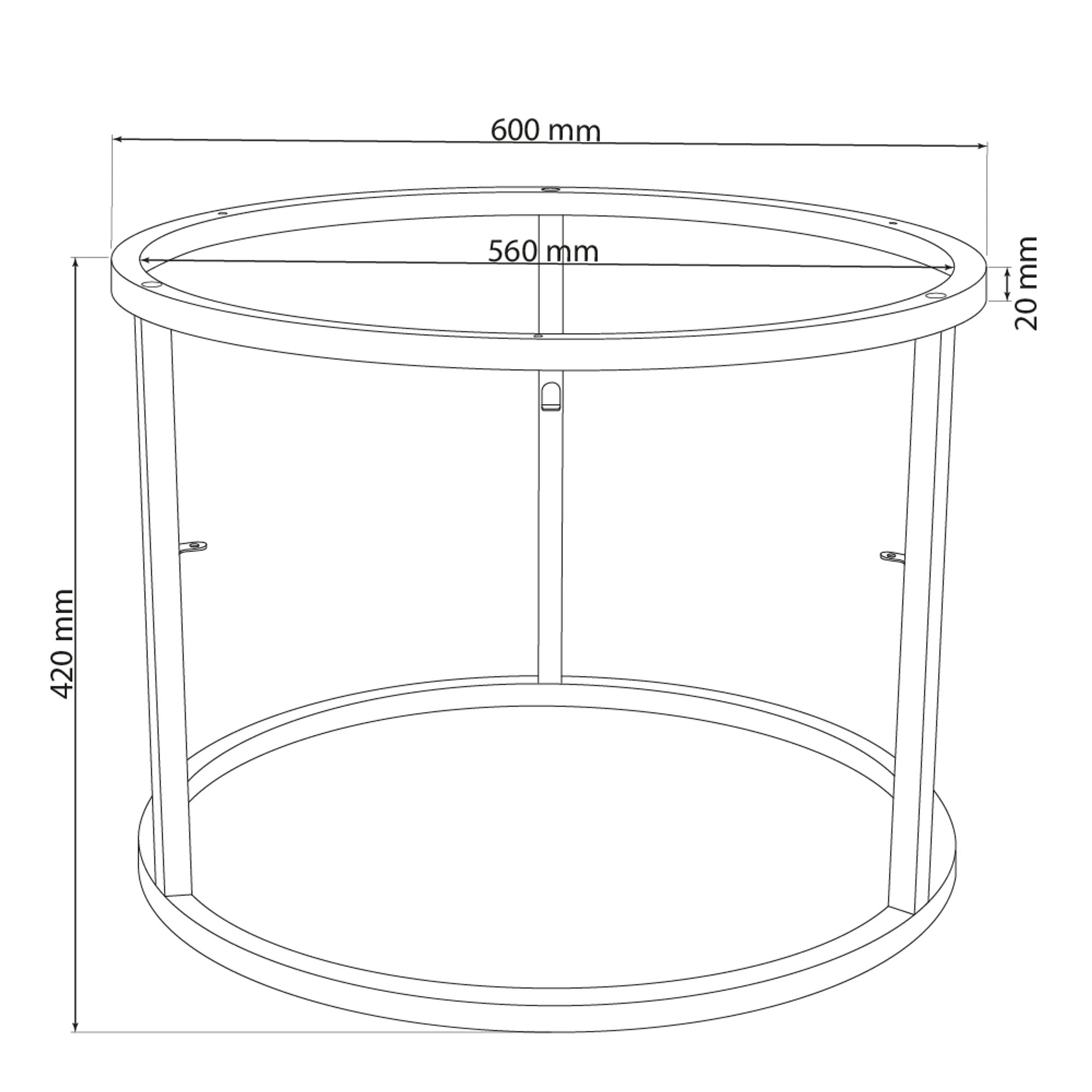 Rund Tischgestell Ø60 cm Schwarz Metallgestell Tischrahmen ohne Tischplatte