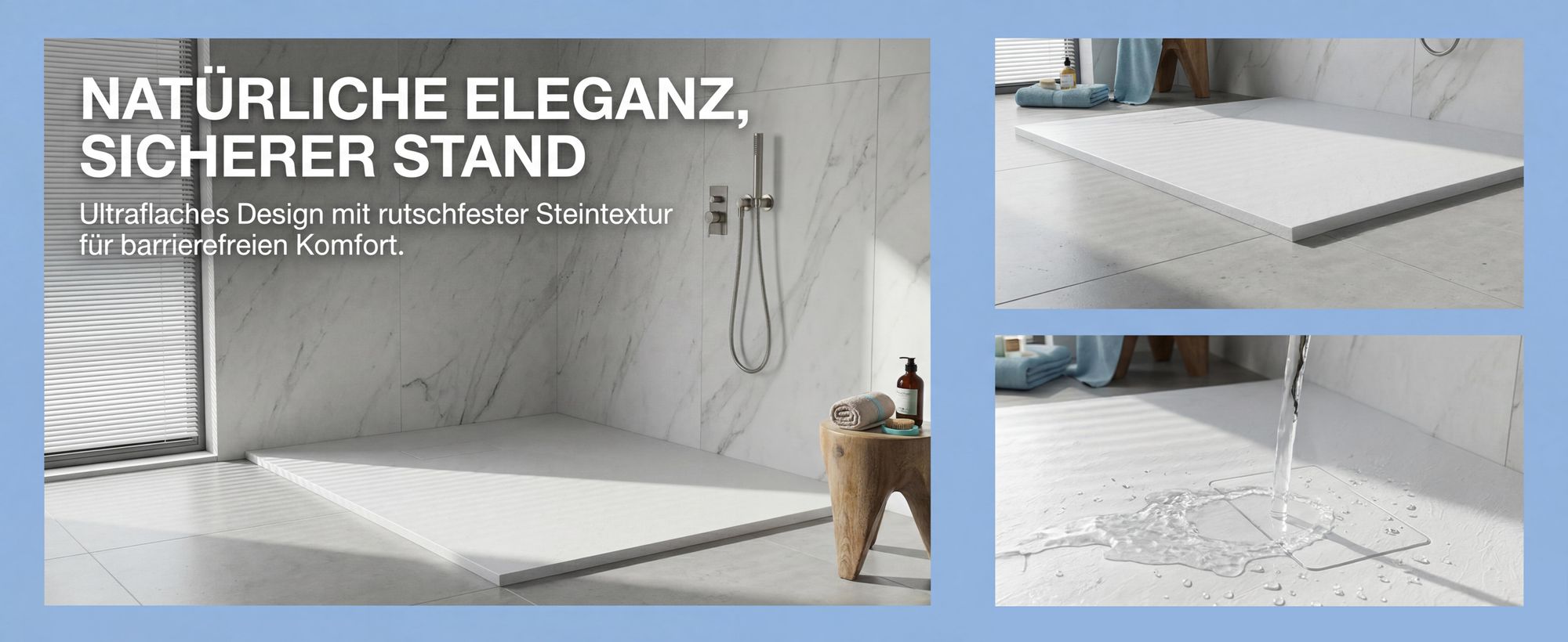 100 x 80 cm Duschwanne Duschwannen-Set SMC Duschtasse Weiß mit Ablaufgarnitur Rechteck Brausewanne