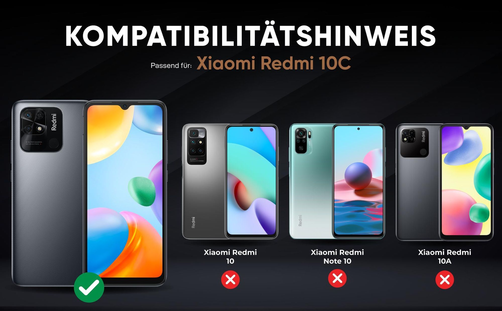 Kompatibilitätshinweise Hülle für Xiaomi Redmi 10C