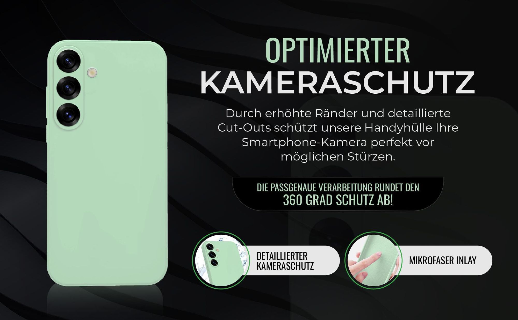 Handyhülle in Türkis für Samsung Galaxy S25 in detailliertem Kamera Cutout