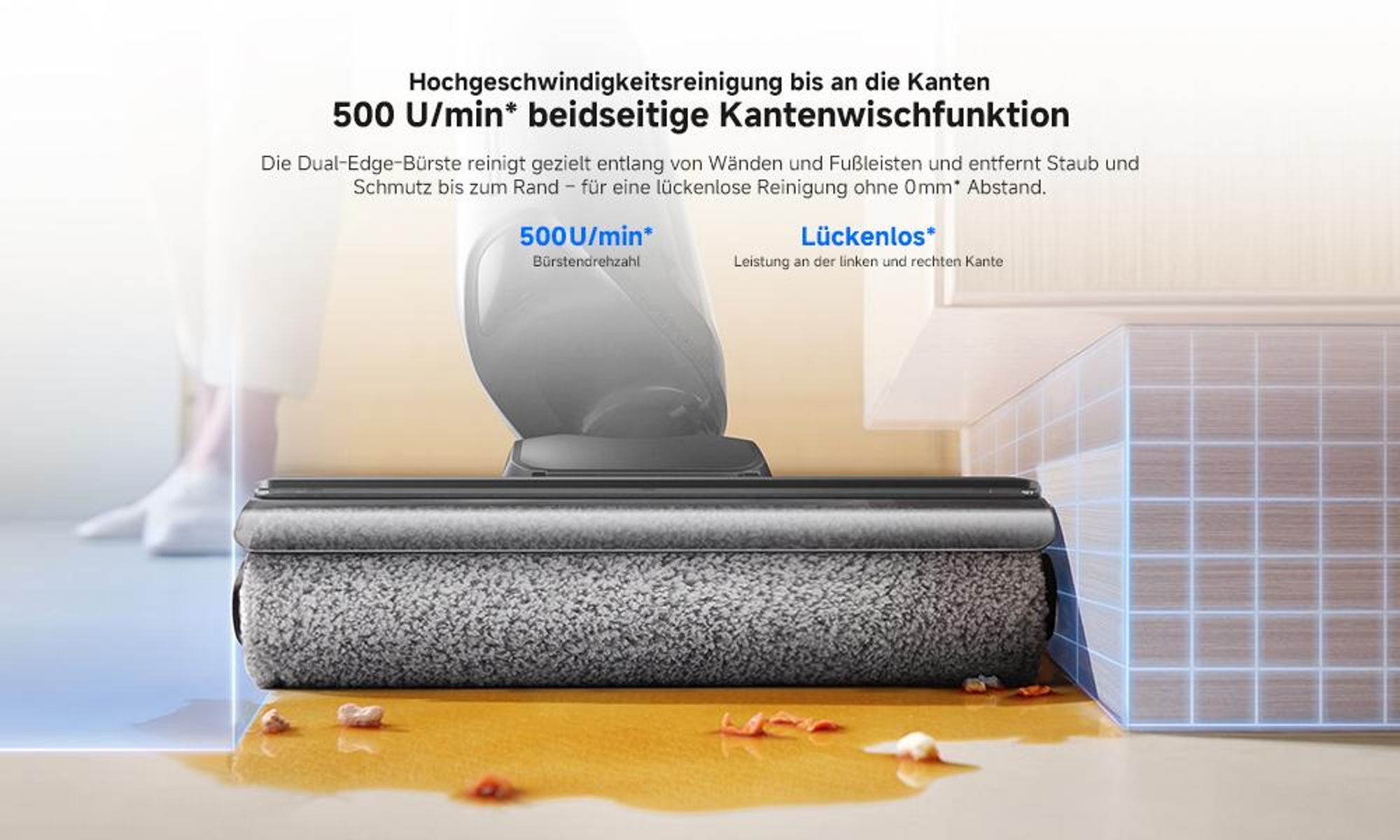MOVA M10 Lite Nass- und Trockensauger, 20.000 Pa Akku-Waschsauger, 60°C Selbstreinigung, 180° flach, 30 Min.