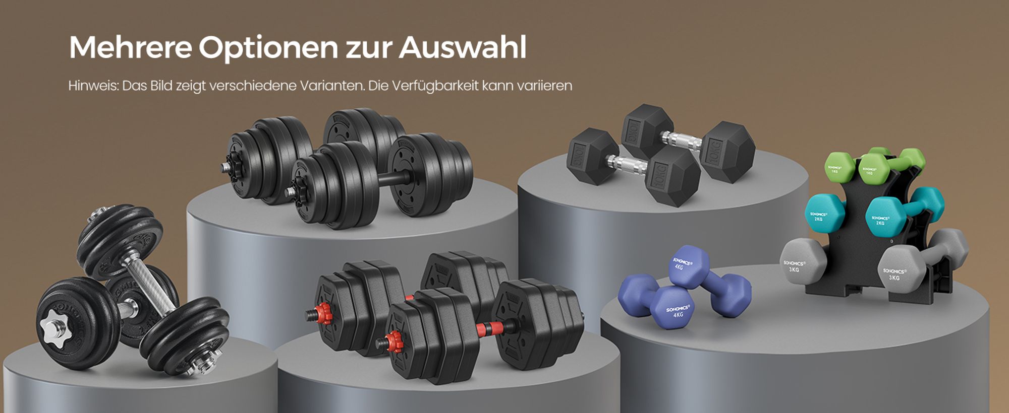 SONGMICS Hantelset, Hanteln 2er Set, Hexagon, Kurzhantel-Set, insgesamt 10/20 kg, für Workout, Fitnesstraining, Gewichtheben für Zuhause