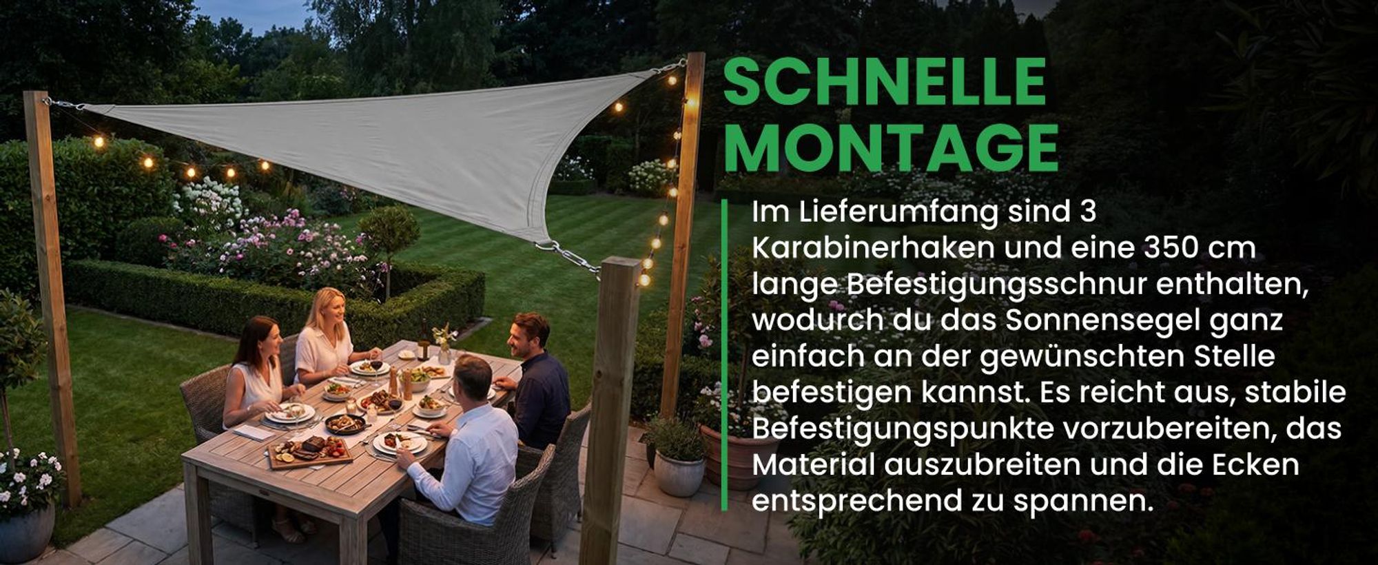 dreieckig Sonnensegel 4x4x4 Meter Wasserdichter auf Balkon Terrasse Patio
