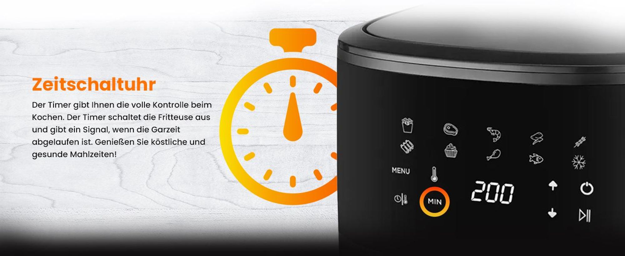 Extralink Heißluftfritteuse 4,2 L 1400 W Air Fryer Touchdisplay