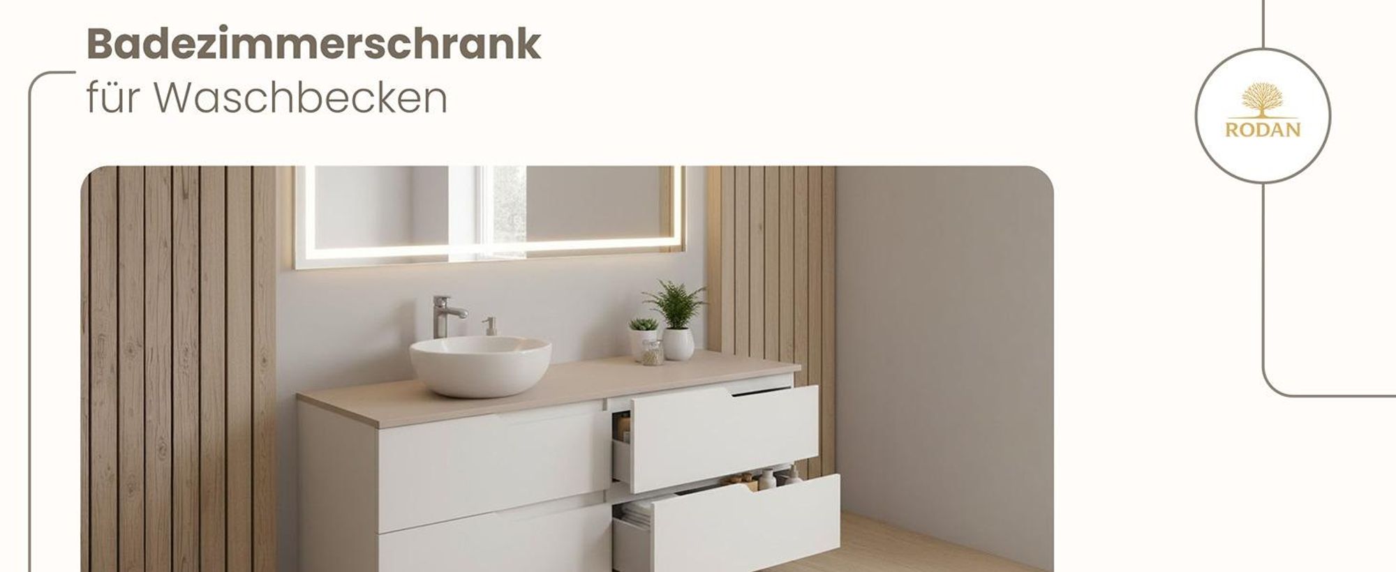 RODAN, Badmöbel, Badschrank, Badezimmermöbel, Badezimmer, MODERN, Waschbeckenunterschrank