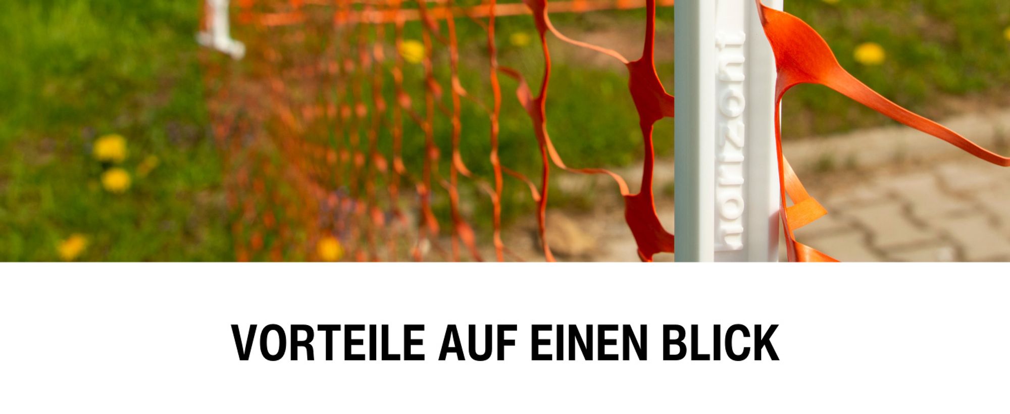 horizont Kunststoffzaun 50 m x 1 m - rot – Absperrzaun aus HDPE, flexibel für Garten, Camping und Baustellen