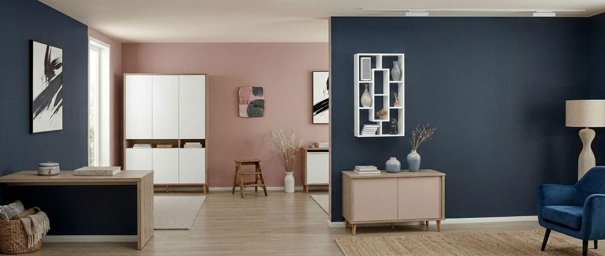 tectake® Wandregal Kassandra 85 x 48 x 16 cm
