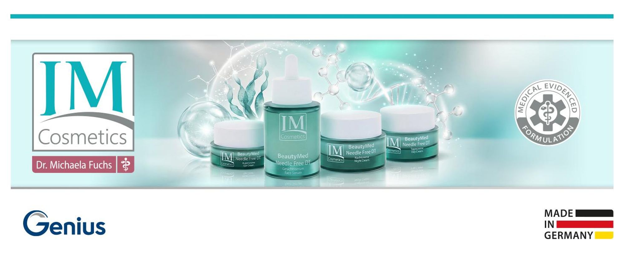 Genius IM Cosmetics BeautyMed Needle Free DT Gesichtsserum 50 ml - Anti-Aging Serum mit Hyaluronsäure für straffere & glattere Haut Dr. Michaela Fuchs