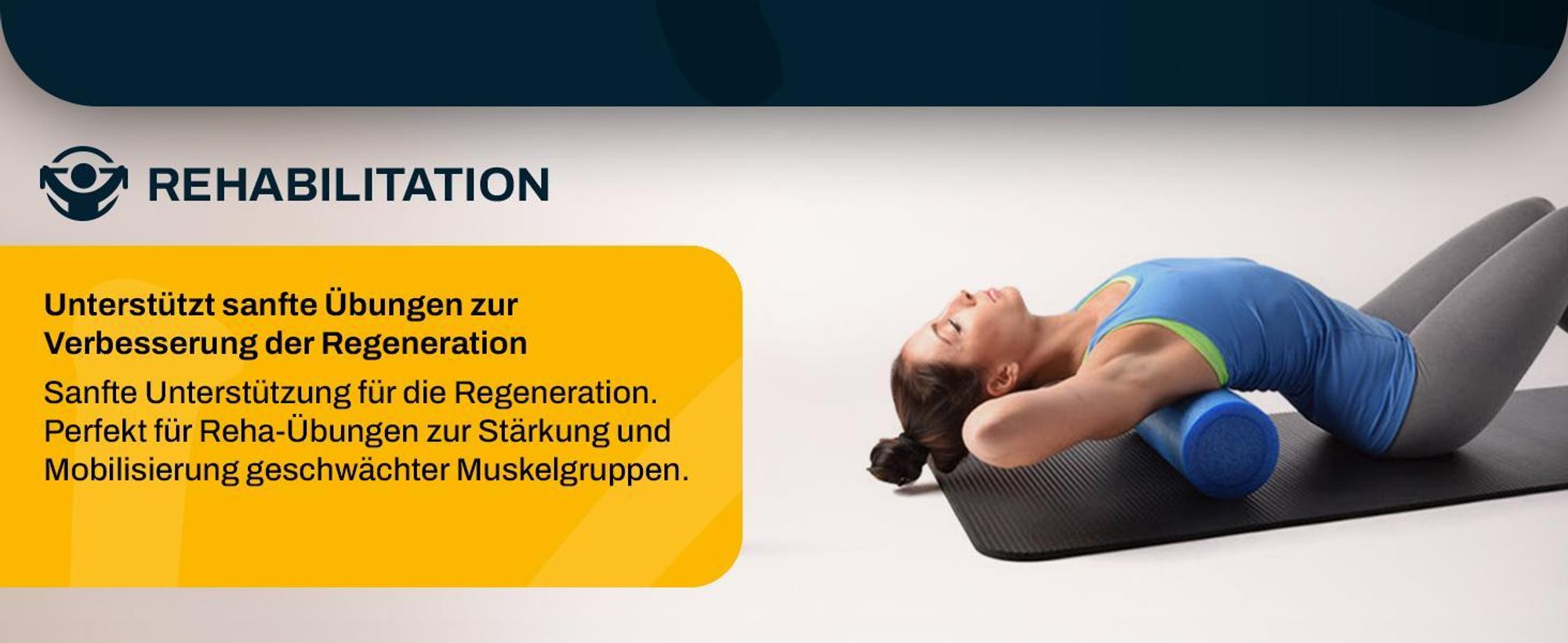 Kawanyo Yoga- & Pilatesrolle 90cm - blau