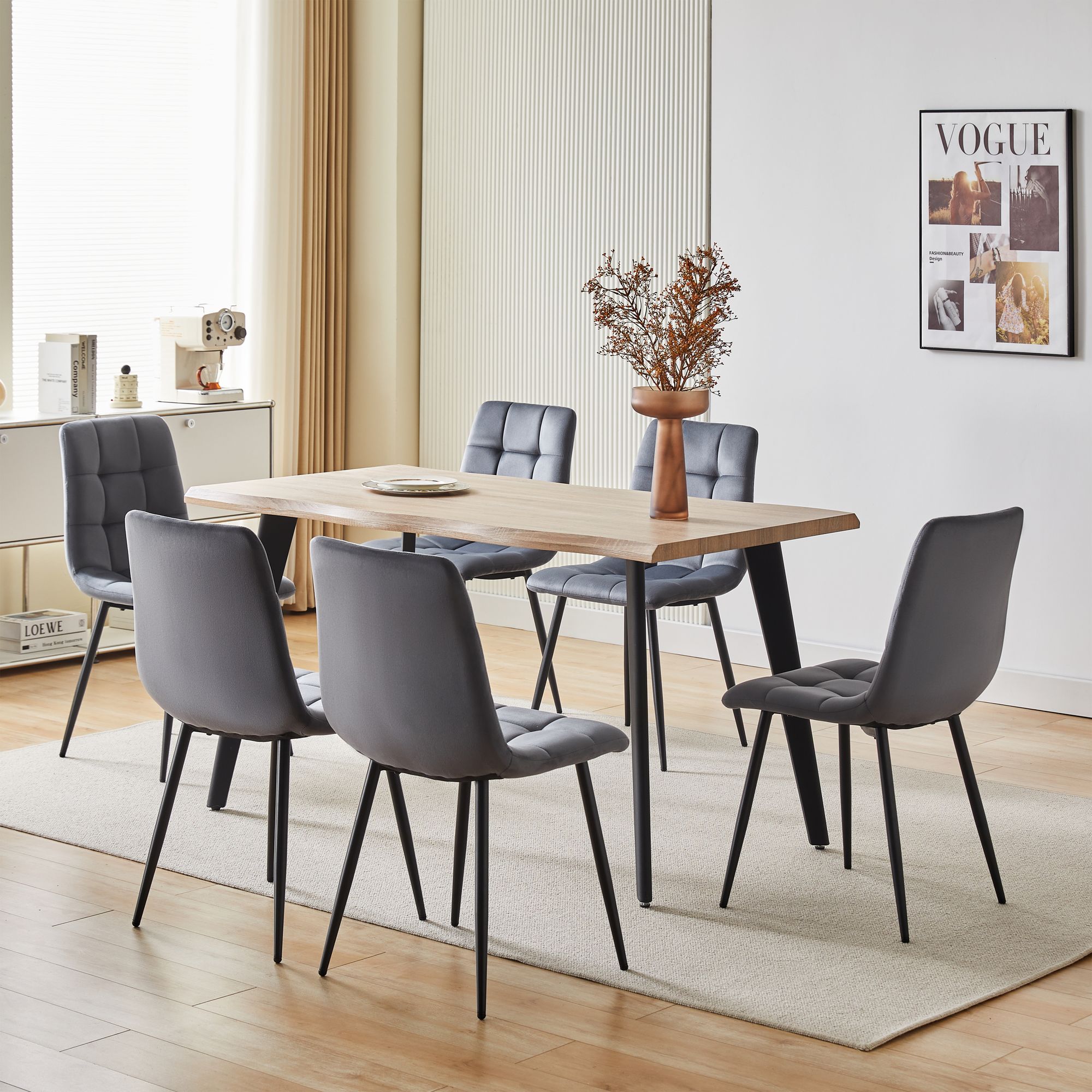 DEULINE Esszimmerstühle Essstühle Samtbezug Polsterstuhl Stühle Esszimmer Stuhl Milano 4er-Set GRAU 521252