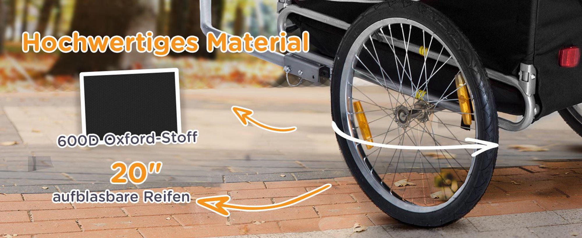 PawHut Fahrradanhänger Hundeanhänger Hunde Fahrrad Tier Anhänger Weiß+Schwarz