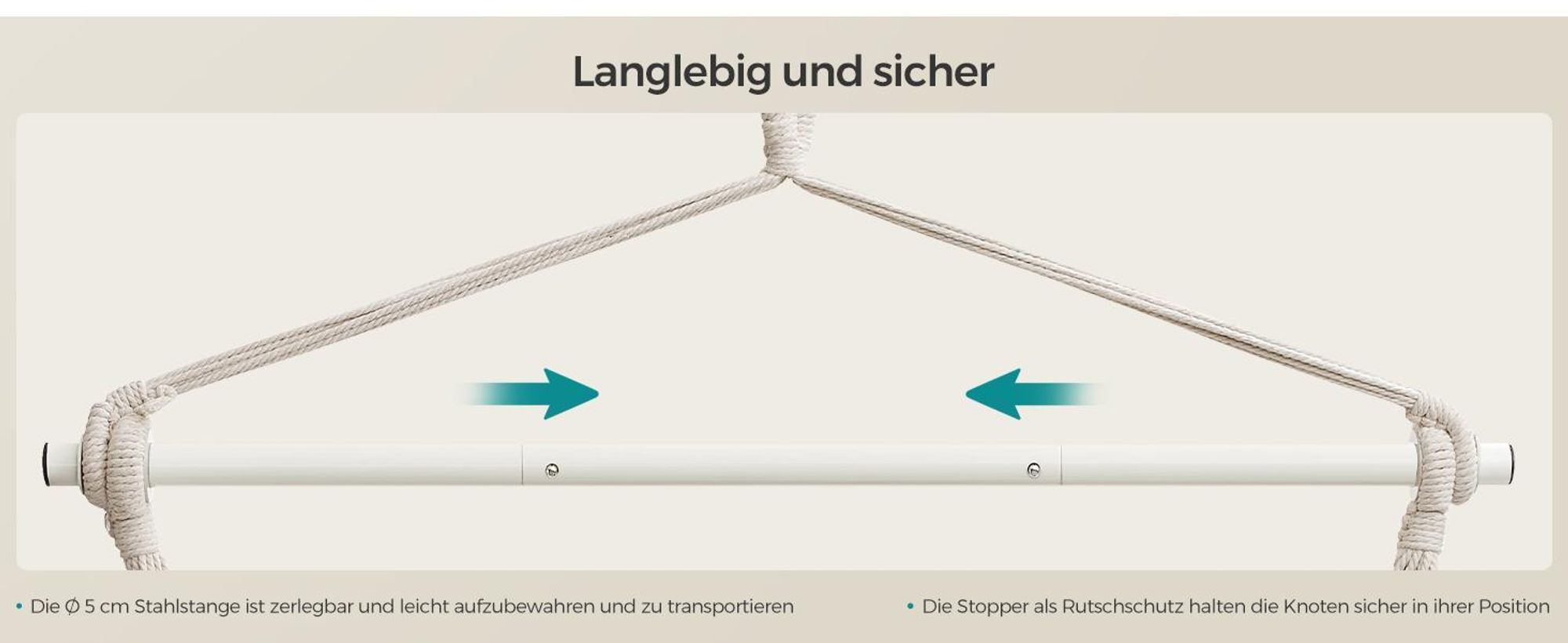 SONGMICS Hängesessel mit 2 Kissen, Metallkette, bis 150 kg belastbar, schiefergrau