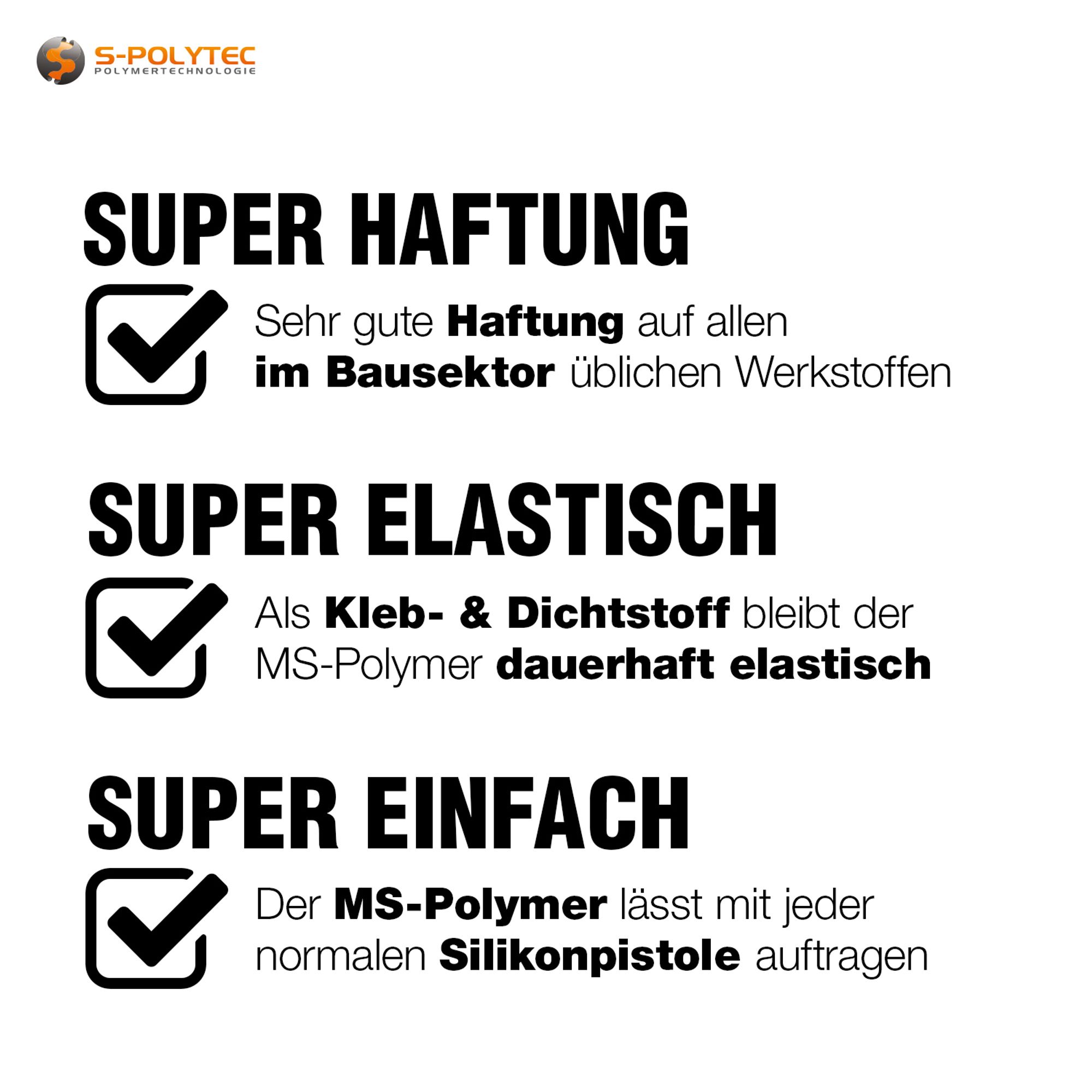 PARABOND 600 | Montagekleber - EXTRA STARKER Wasserfester (UNTERWASSER) Kleber | Hybrid MS Polymer | Hohe Elastizität für Nasse & Trockene Oberflächen – Baukleber für Innen & Außen (weiß)
