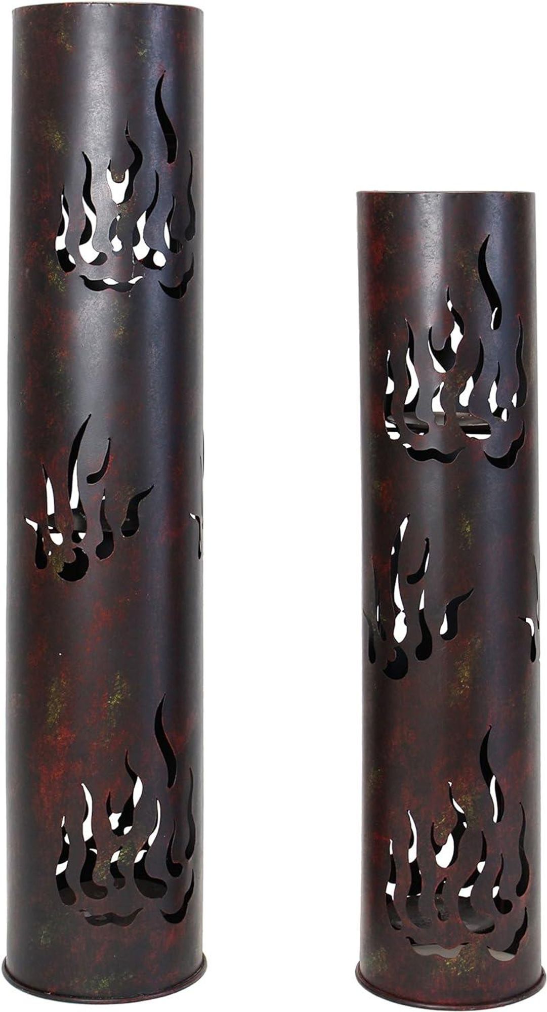 Windlichtsäule "Flammen", 2er Set, Lampe, Leuchte