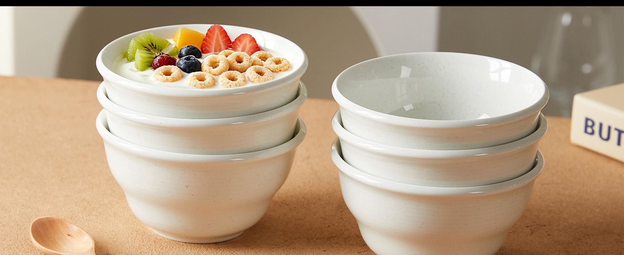 6-teiliges Keramik Schalen Set Ø 11,7 cm – Eisschalen, Dessertschalen & kleine Müslischalen für 6 Personen – mikrowellen- & spülmaschinengeeignet