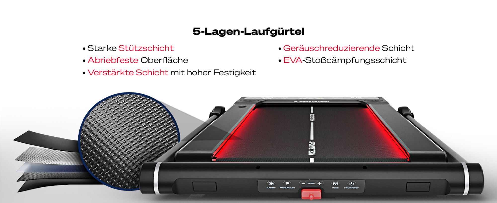 Sportstech Laufband sWalk Plus 2-in-1