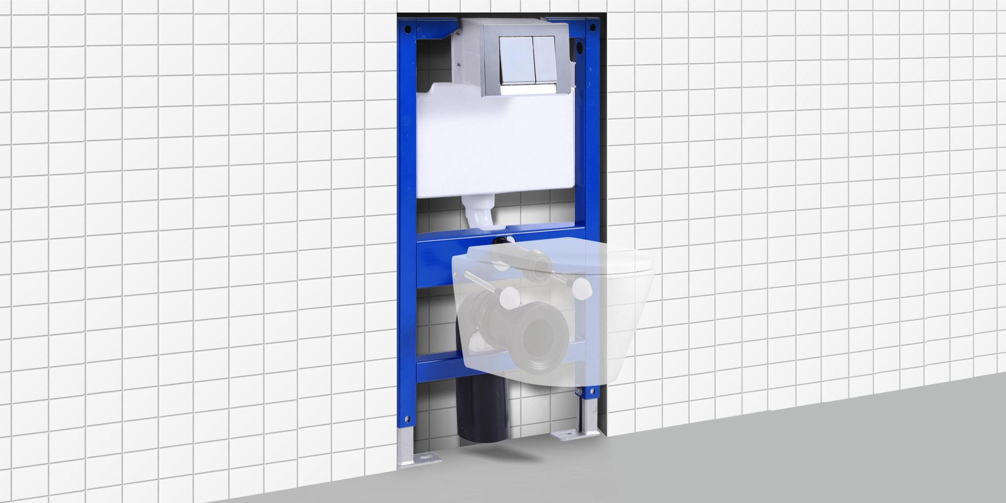 82 cm Unterputz Spülkasten mit Glänzende Chromfarbe Drückerplatte Betätigungsplatte