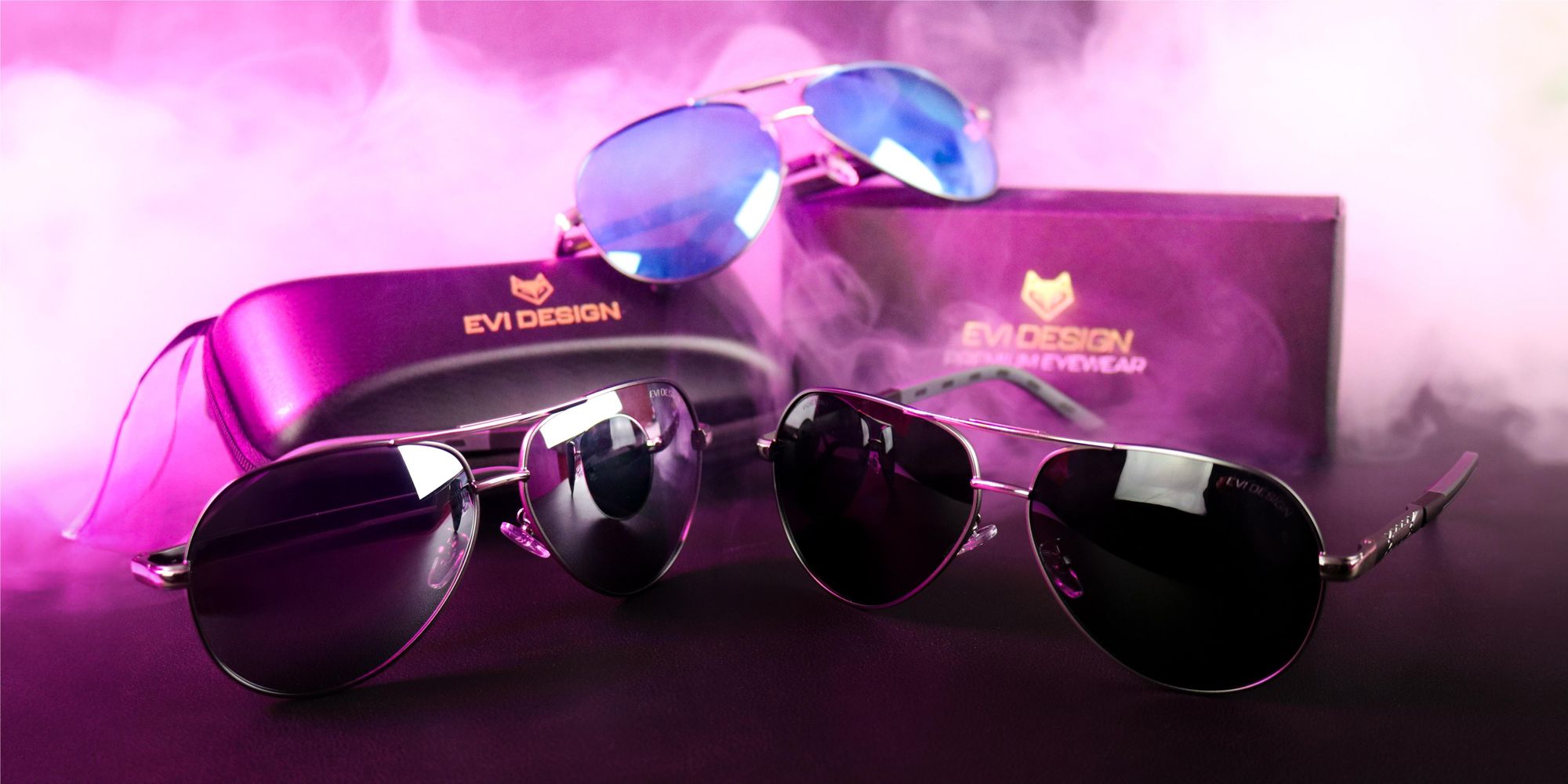 Aviator Sonnenbrille Herren Polarisiert UV400, klassische Pilotenbrille Silber, Metallrahmen mit Federscharnier, inkl. Etui & Set, EVI DESIGN Silver