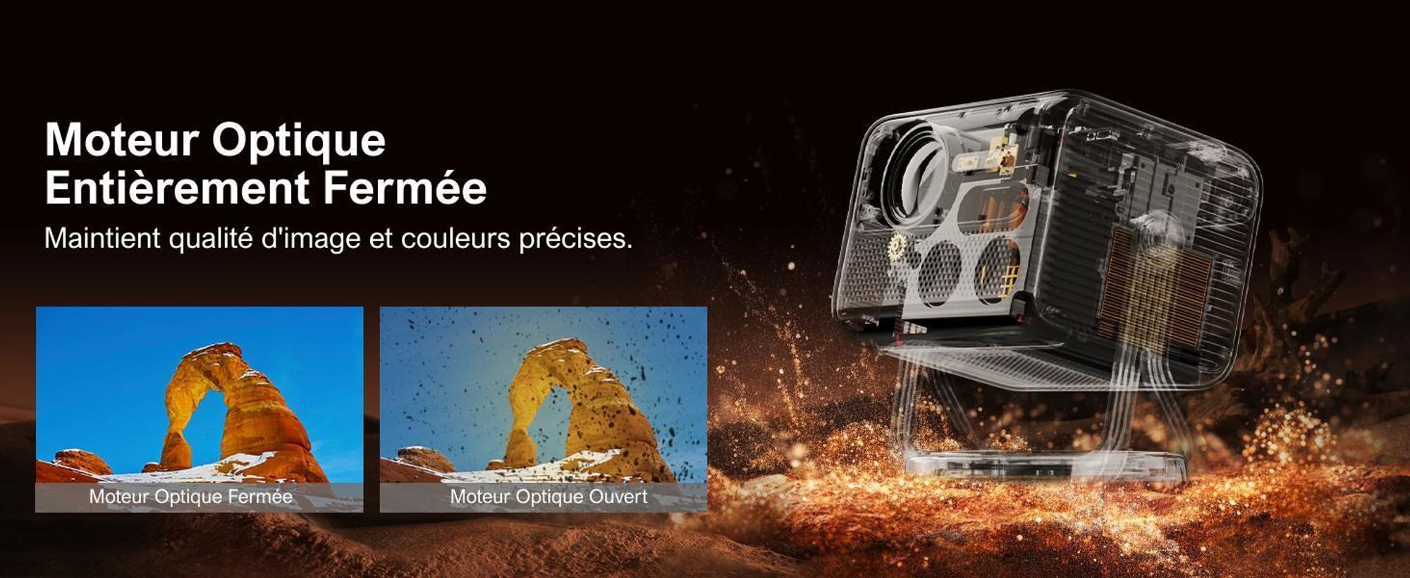 ULTIMEA Nova C40 Beamer avec décodage 4K et Android TV 11.0 Beamer 1000:1, Dolby Audio, 600 ANSI, HDR10&HLG, avec 90° Gimbal stand-free design