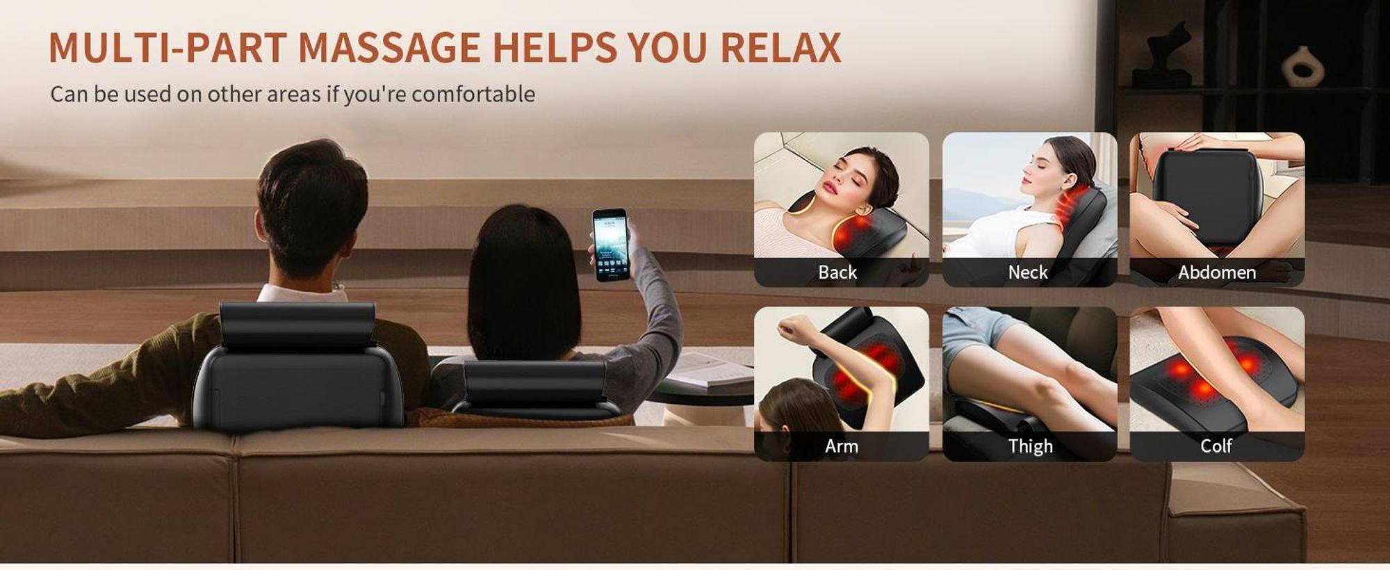3D Shiatsu Nacken & Rücken Massagegerät mit Wärme gegen Schmerzen (Nacken, Taille, Beine) – Perfecktes Geschenk für Frauen & Männer