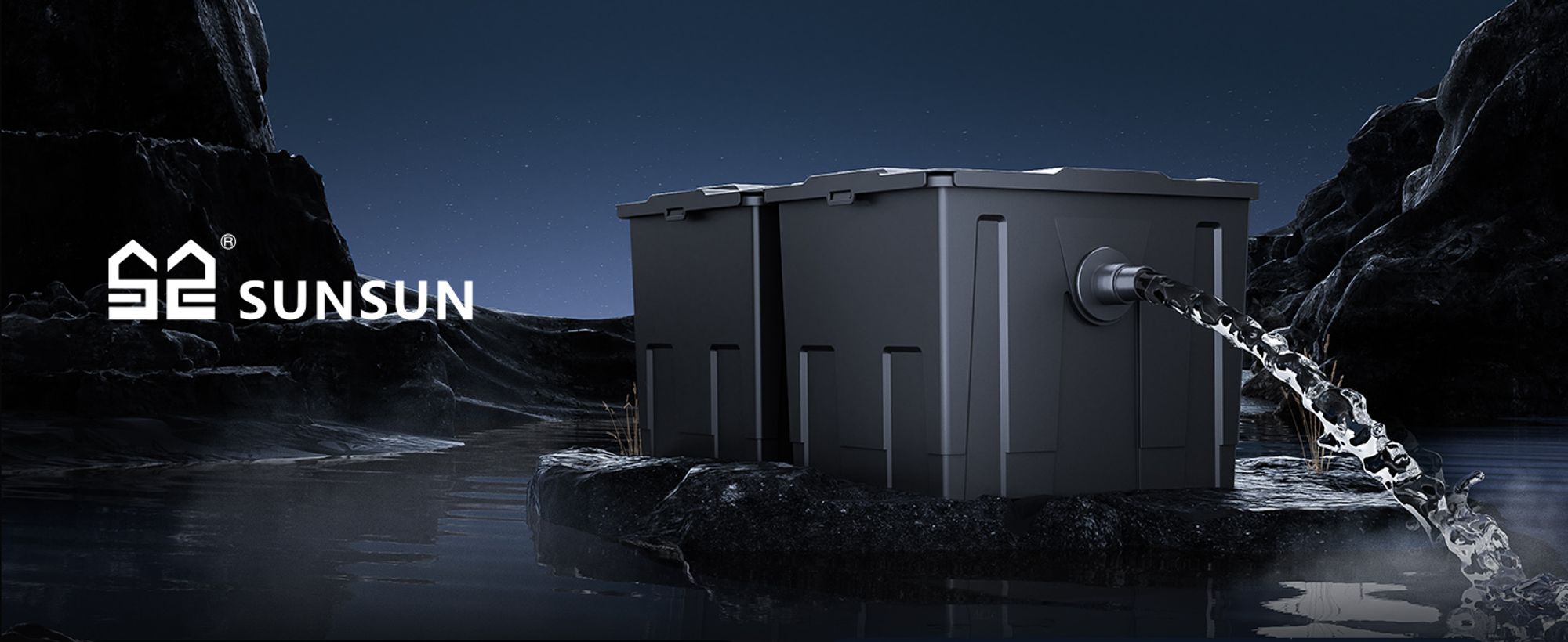 SunSun CBF-350B Teichfilter bis 60000L Teichvolumen max. 10000L/h 2-Kammer Durchlauffilter Modulteichfilter Teich Filter Biofilter