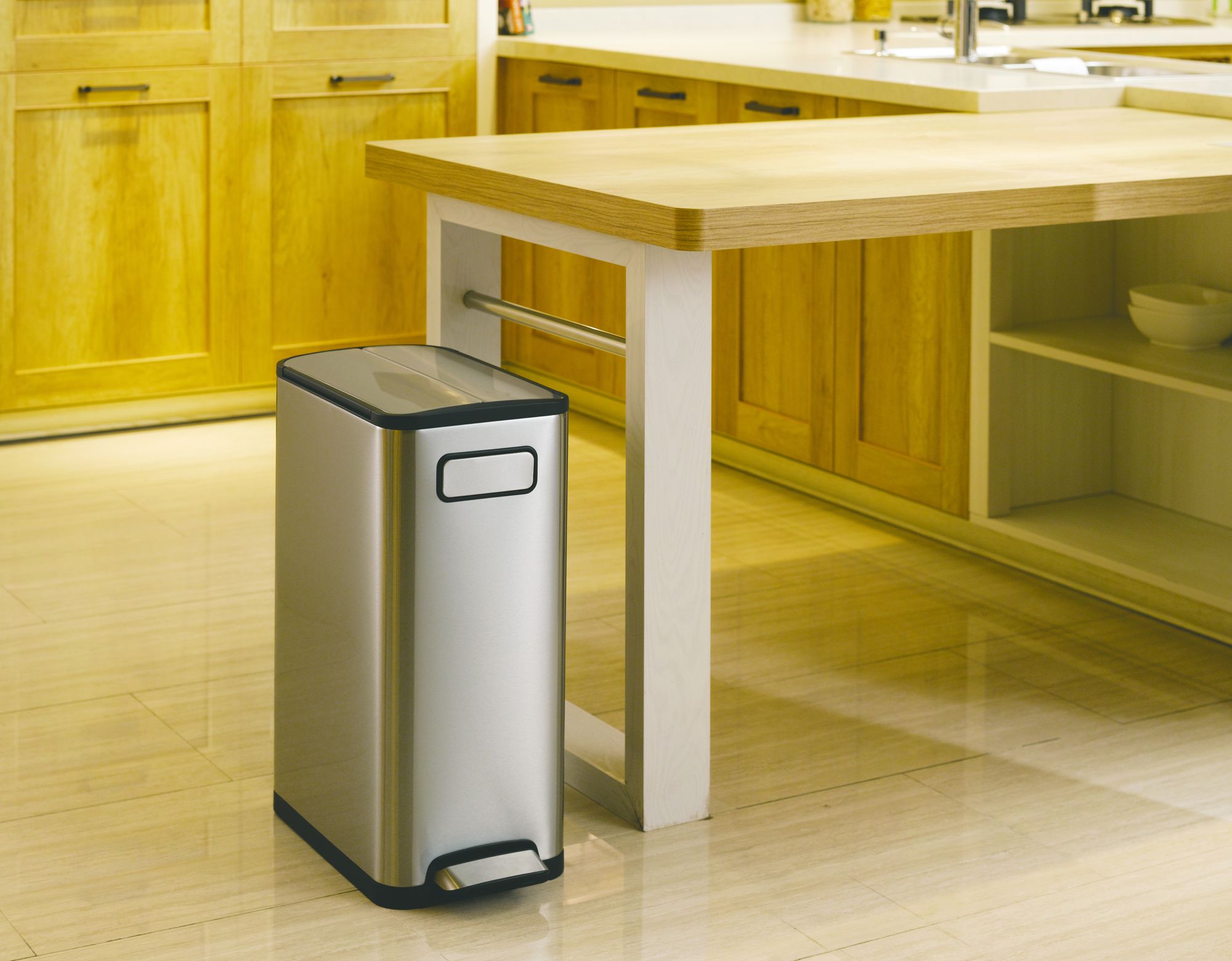 EKO - Ecofly Treteimer 45 Liter - Stainless steel Plastic - Matt Edelstahl