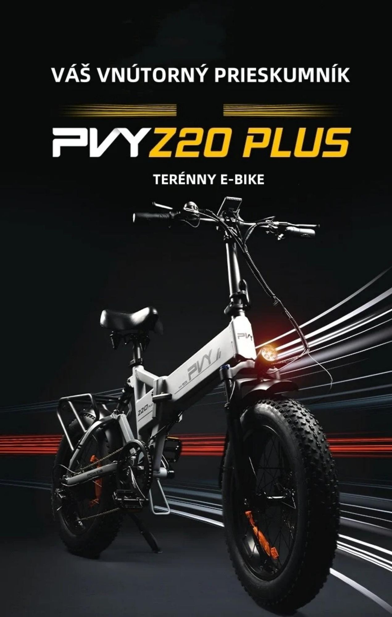 Elektrický bicykel PVY Z20 Plus 1000 - 250W motor 48V16.5AH batéria dojazd 120KM hydraulické kotúčové brzdy - béžová