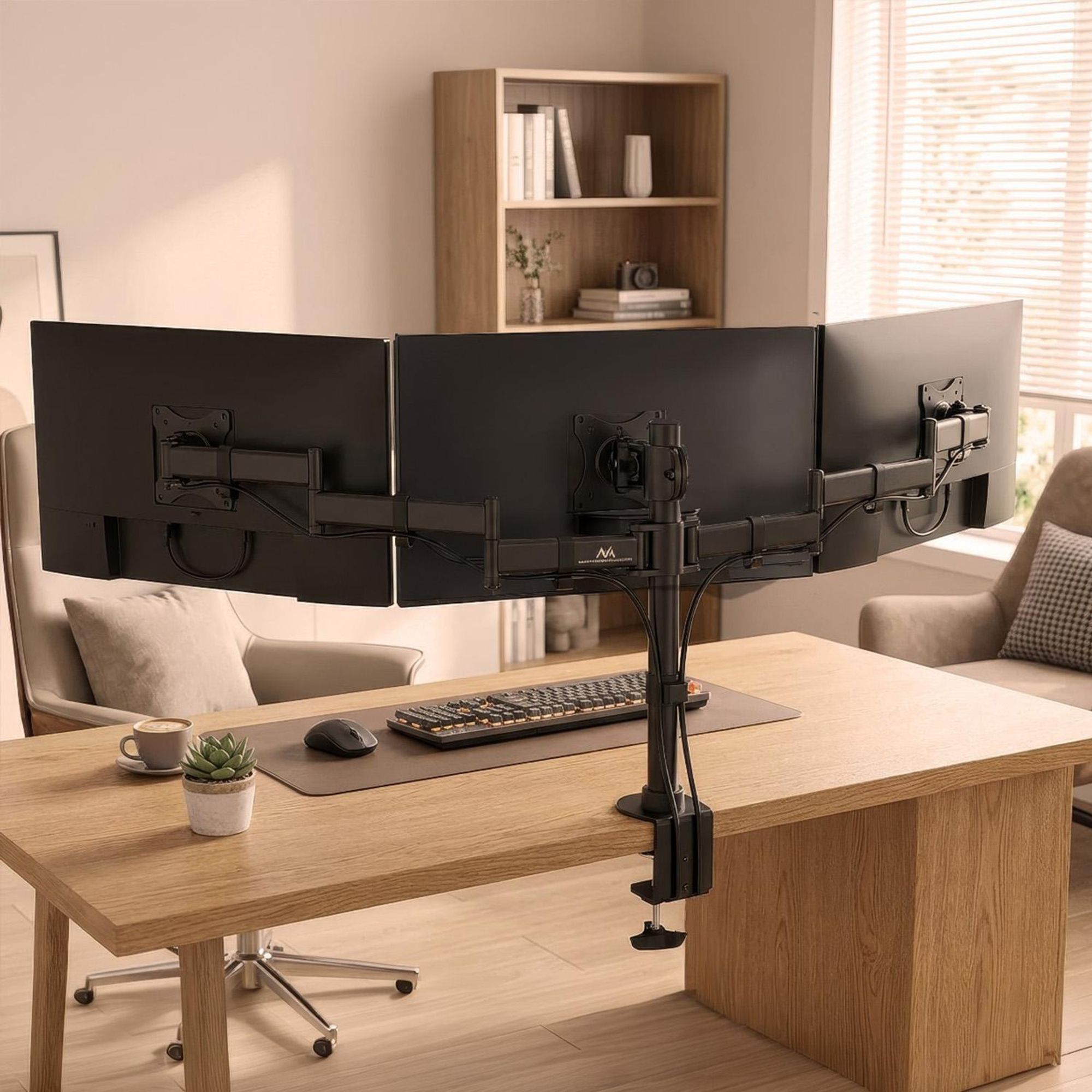 Dreifach Tischhalterung Monitorarm 360° Monitor Universal Halterung 13-27 Zoll