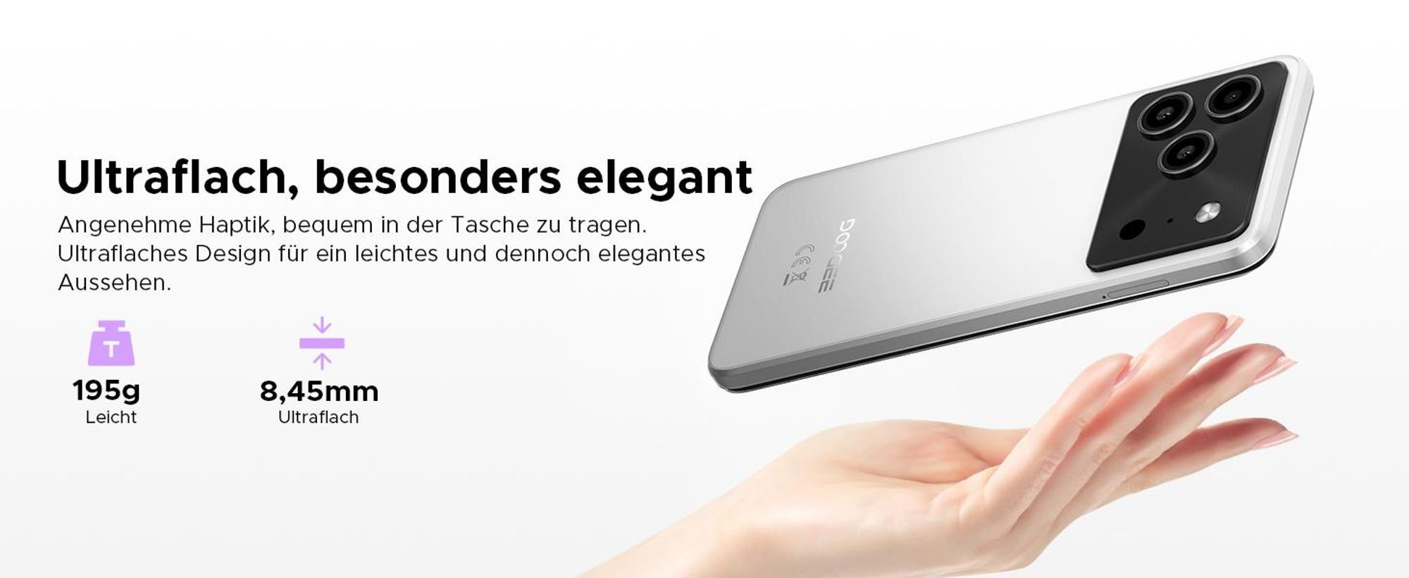 DOOGEE Note56 Plus Smartphone Handy, Android 16, 6,56" 90Hz, 6150mAh Akku, 48GB+256GB, 4G, 50MP, NFC, Fingerabdruck, Gesichtserkennung, ohne Vertrag