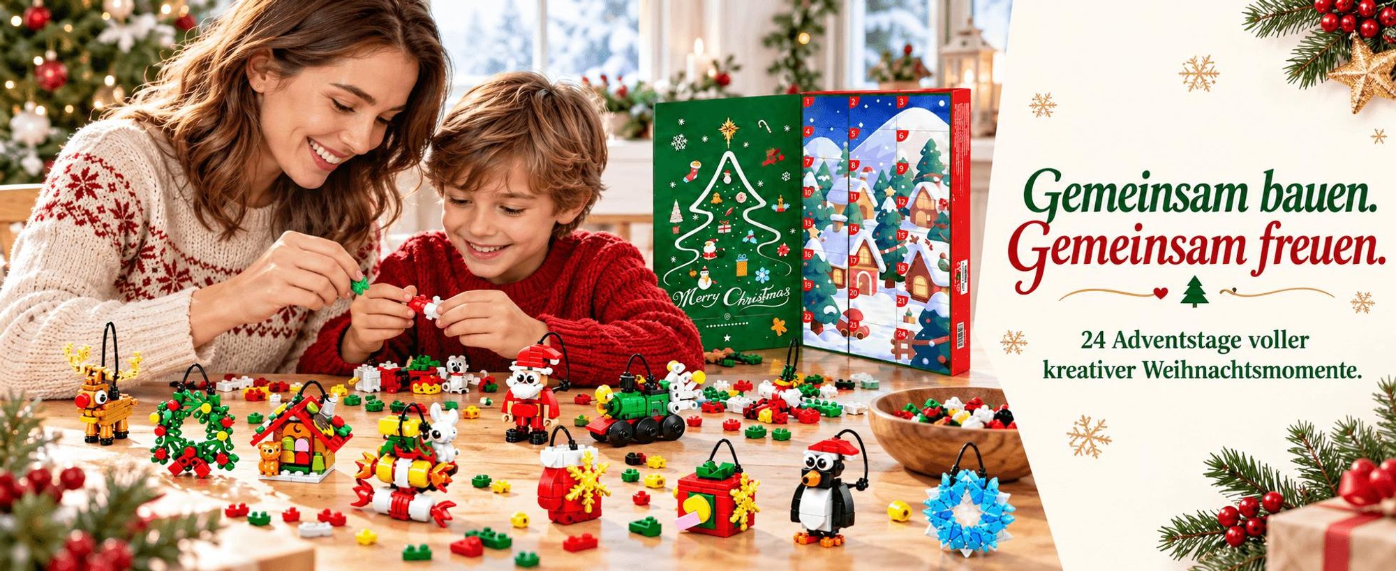 24 Tage Mini Christmas Brick Ornament Adventskalender