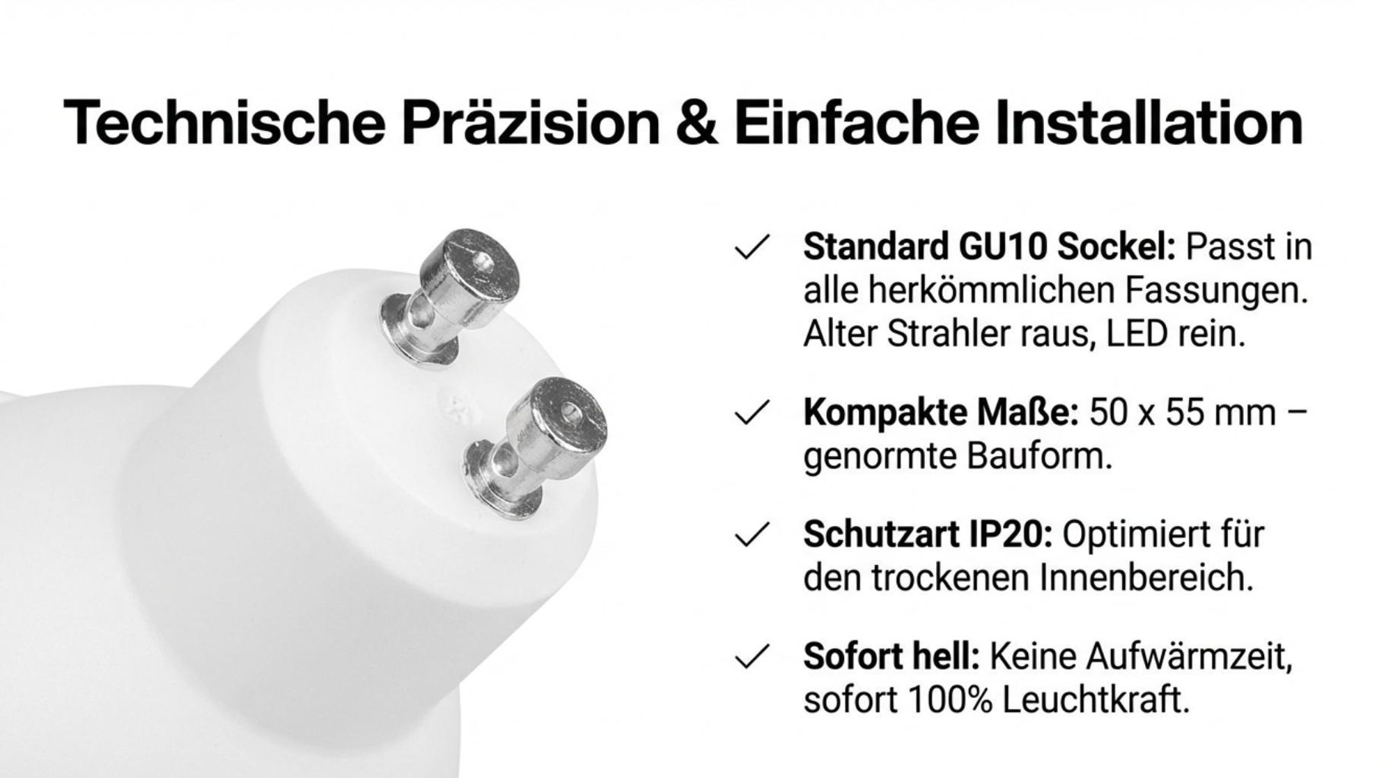 10er Set LED Leuchtmittel MasterLED GU10 1000lm Neutralweiß 4000K 10W ersetzt 100W Halogen Breitstrahlend 120° Flimmerfrei