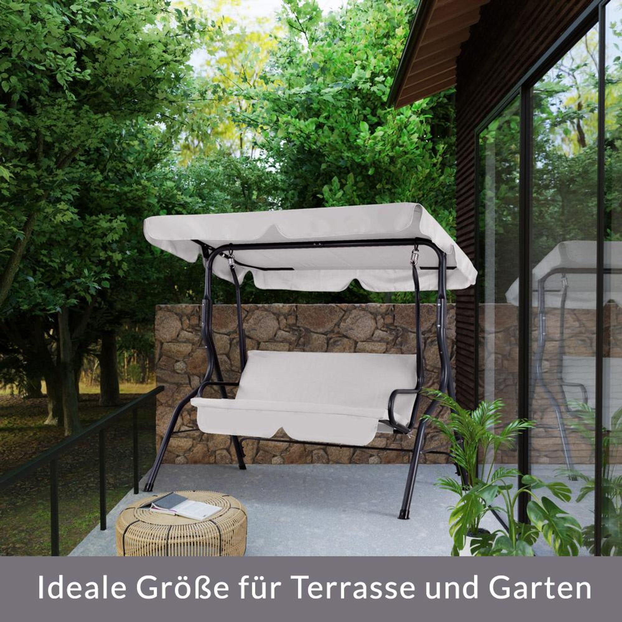 CASARIA® Hollywoodschaukel 2-Sitzer mit Dach