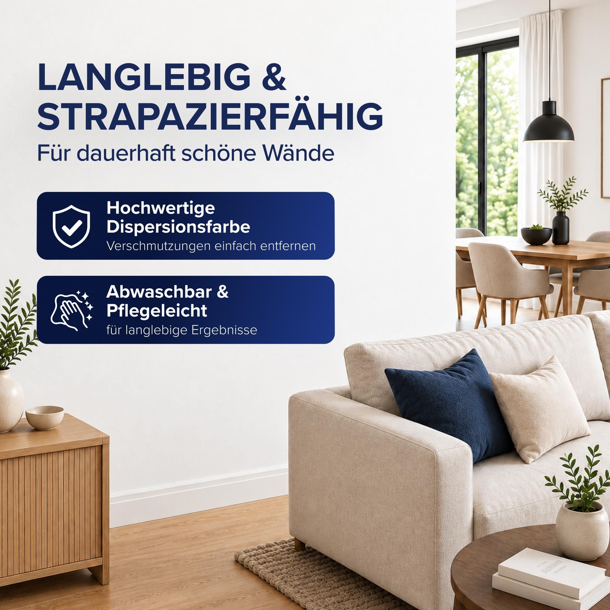 Plid Wandfarbe Polarweiß 10 Liter, matt, emissions- und geruchsarm