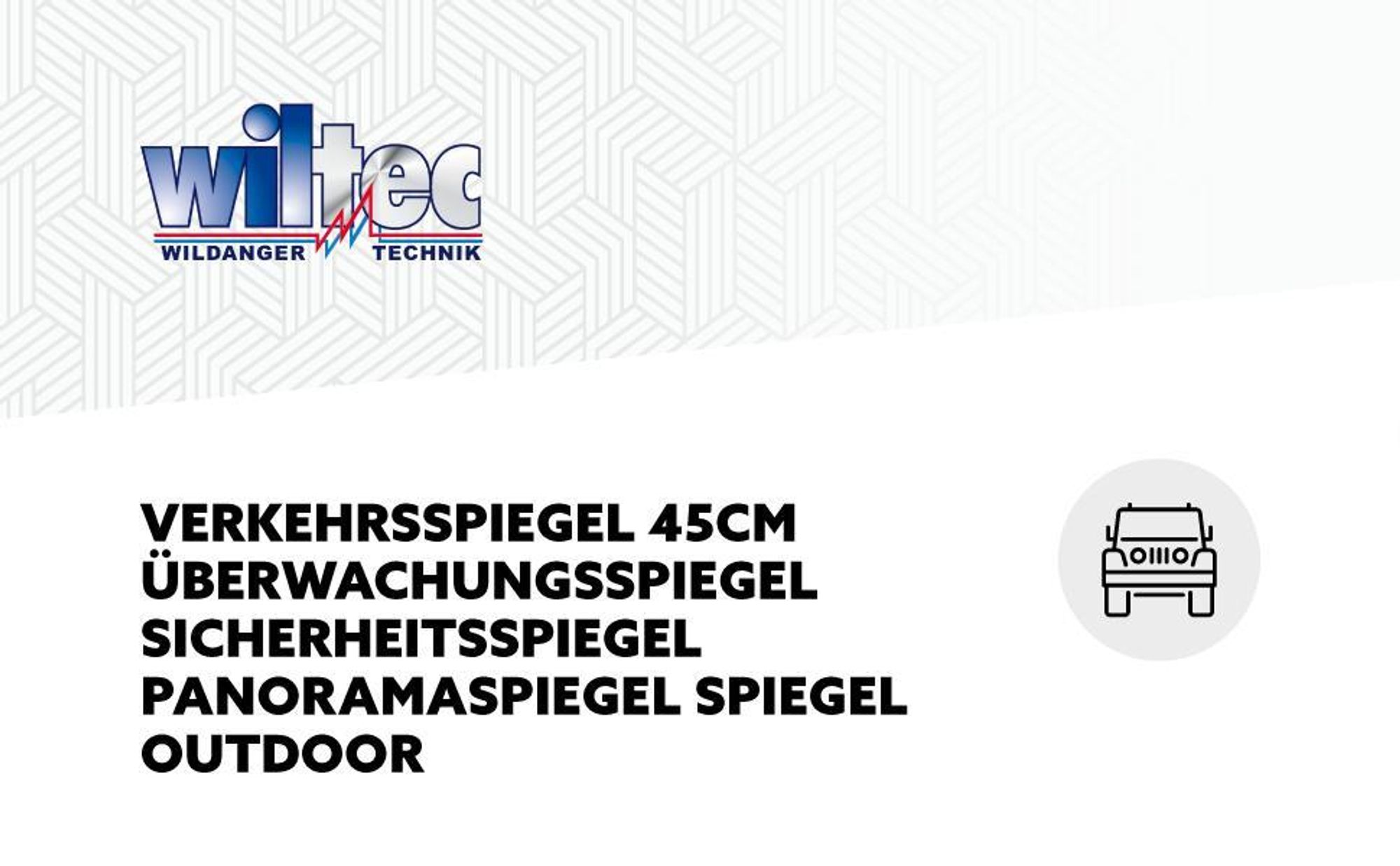 Wiltec Verkehrsspiegel 30 cm konvex, runder Sicherheitsspiegel mit 160° Sichtfeld, Konvexspiegel aus Polycarbonat, Überwachungsspiegel für Ausfahrten inkl. Montagematerial